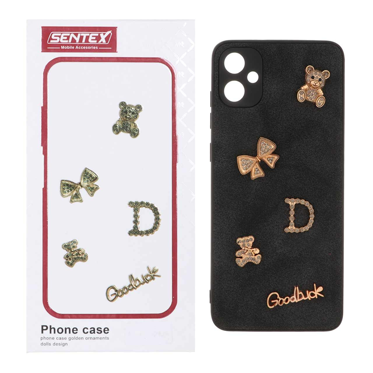 قاب Good Luck برجسته فانتزی Jewelry مدل Samsung Galaxy A05 - مشکی (پک دار)
