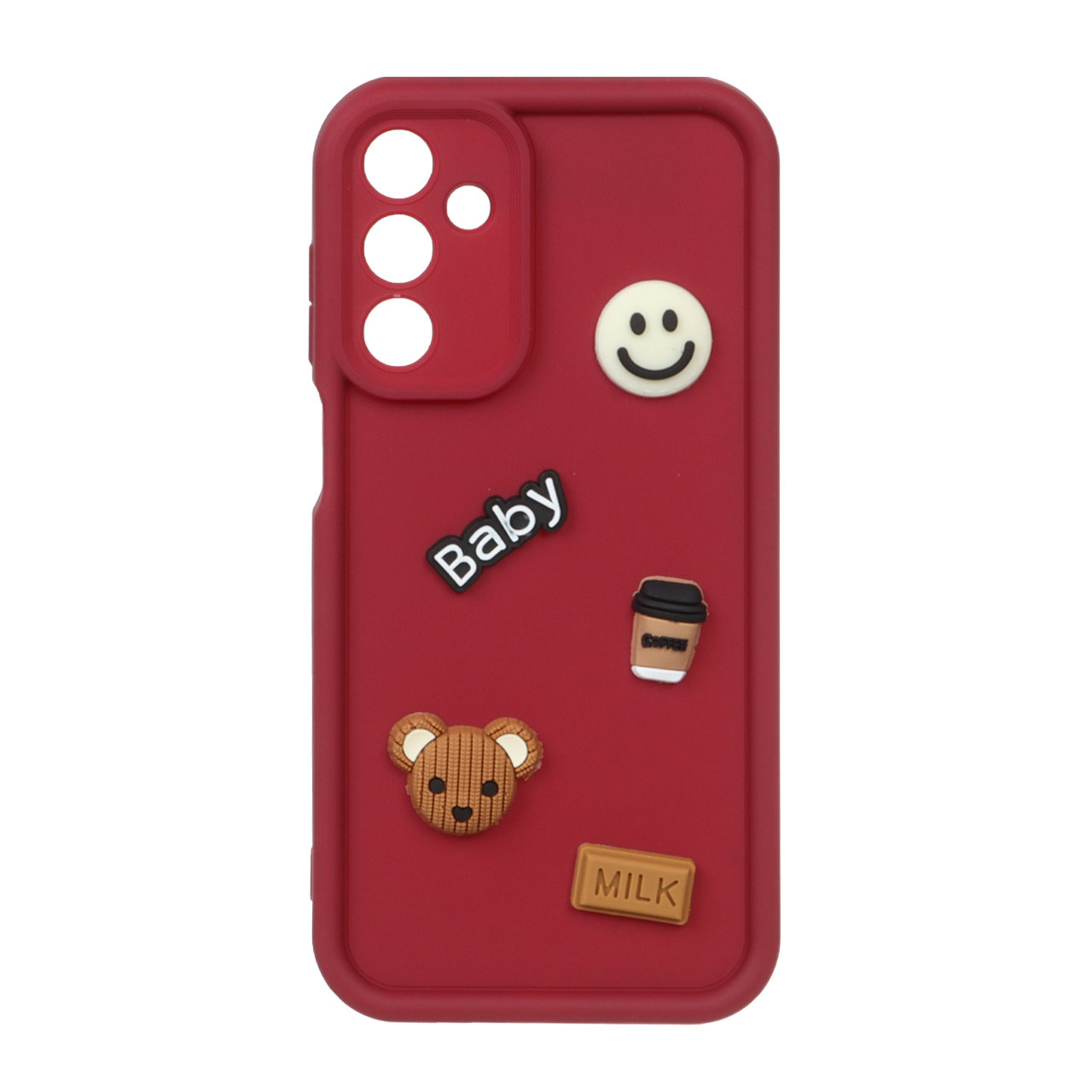 قاب Solid Case عروسک برجسته Baby مدل Samsung Galaxy A15 - زرشکی