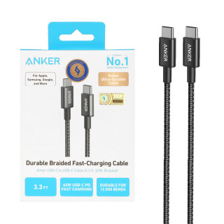 کابل شارژ فست ANKER Type-C to Type-C مدل A8752H11 - مشکی (گارانتی 18ماهه حافظه طلایی ایستا)
