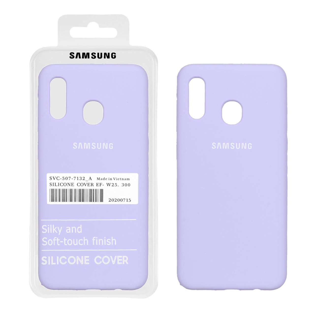 قاب سیلیکونی پاک کنی اورجینال درجه یک Samsung Galaxy A30 / A20 - یاسی (پک دار)