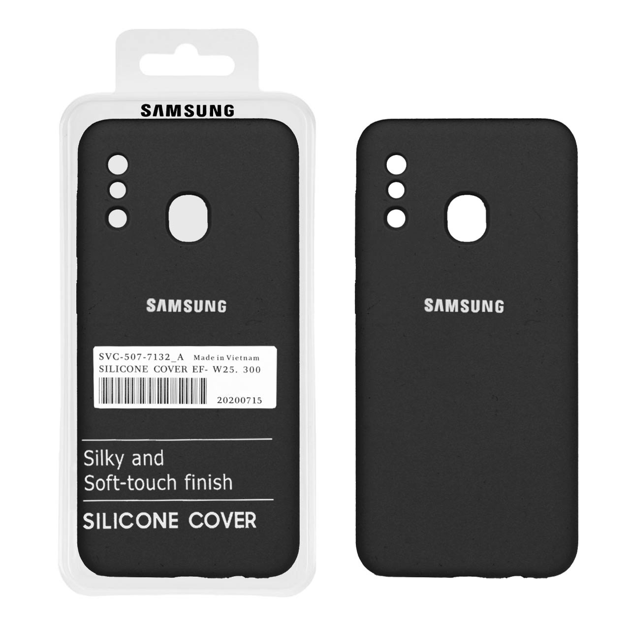 قاب سیلیکونی پاک کنی اورجینال درجه یک Samsung Galaxy A20 / A30 - مشکی (پک دار)