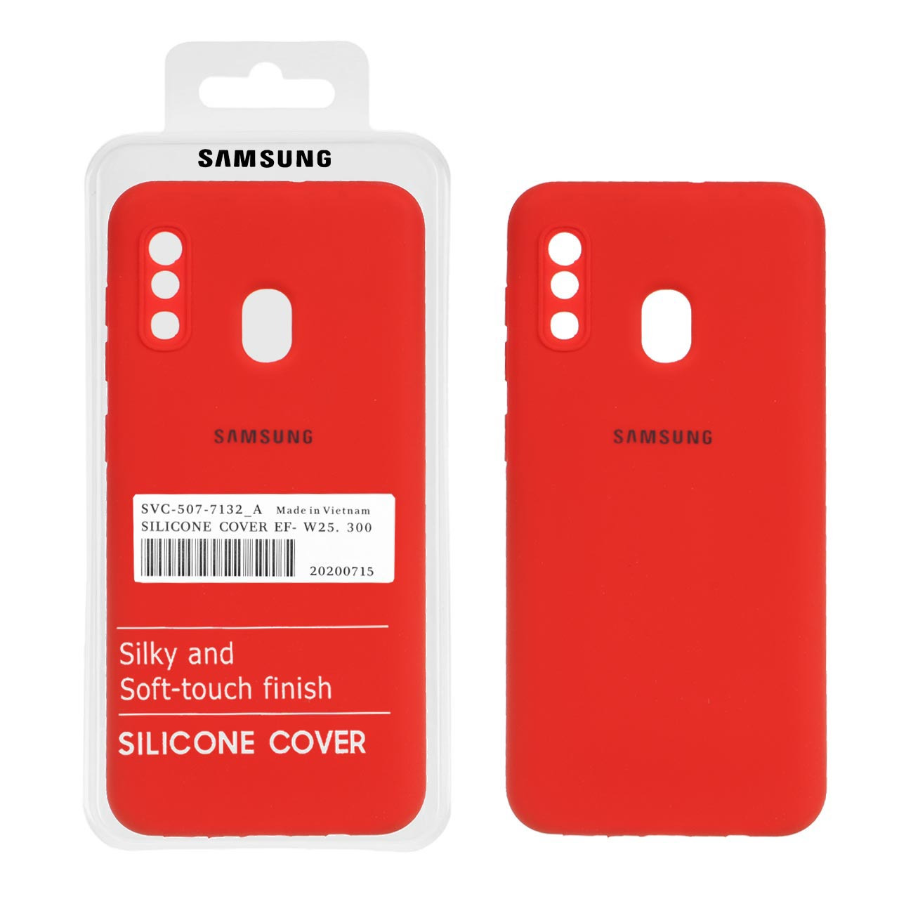 قاب سیلیکونی پاک کنی اورجینال درجه یک Samsung Galaxy A30 / A20 - قرمز (پک دار)