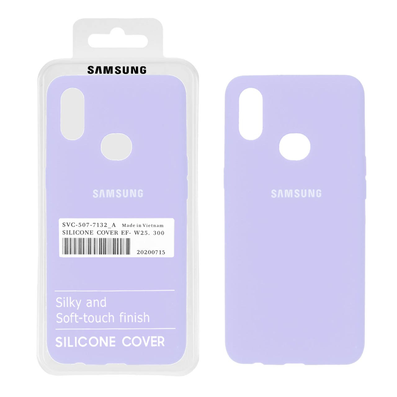 قاب سیلیکونی پاک کنی اورجینال درجه یک Samsung Galaxy A10s - یاسی (پک دار)