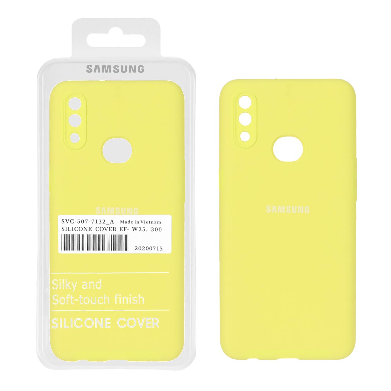 قاب سیلیکونی پاک کنی اورجینال درجه یک Samsung Galaxy A10s - زرد (پک دار)