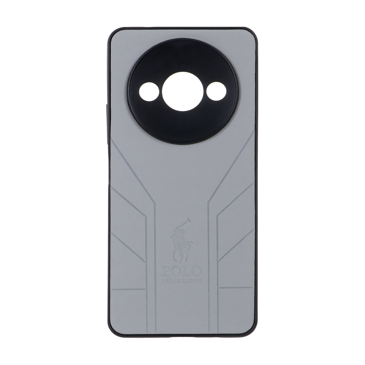 قاب طرح چرم POLO Ralph Laren مدل Xiaomi Redmi A3 / A3x / Poco C61 - خاکستری