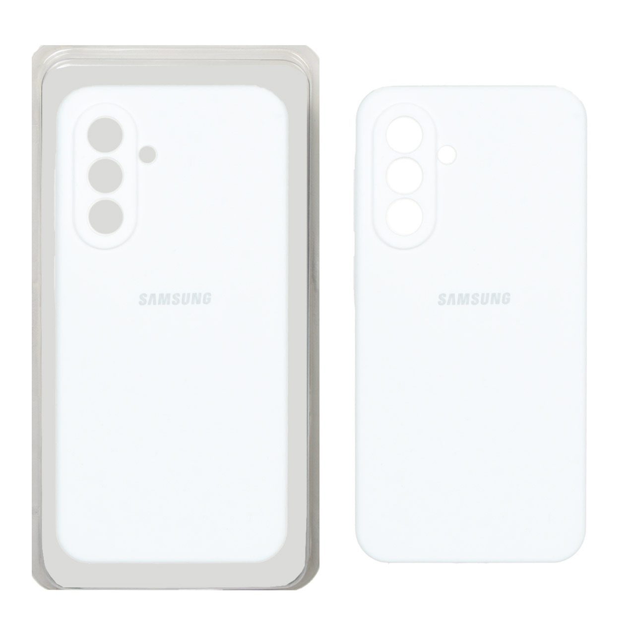 قاب سیلیکونی پاک کنی محافظ لنزدار اورجینال Samsung Galaxy A56 / A36 - سفید (پک اصلی)