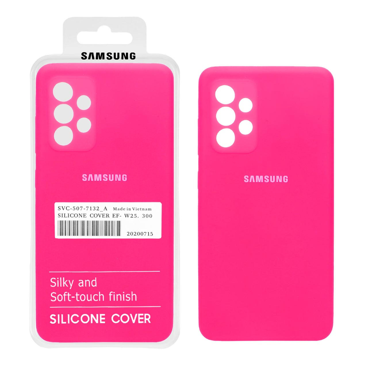 قاب سیلیکونی پاک کنی اورجینال درجه یک Samsung Galaxy A53 - صورتی فانتزی (پک دار)
