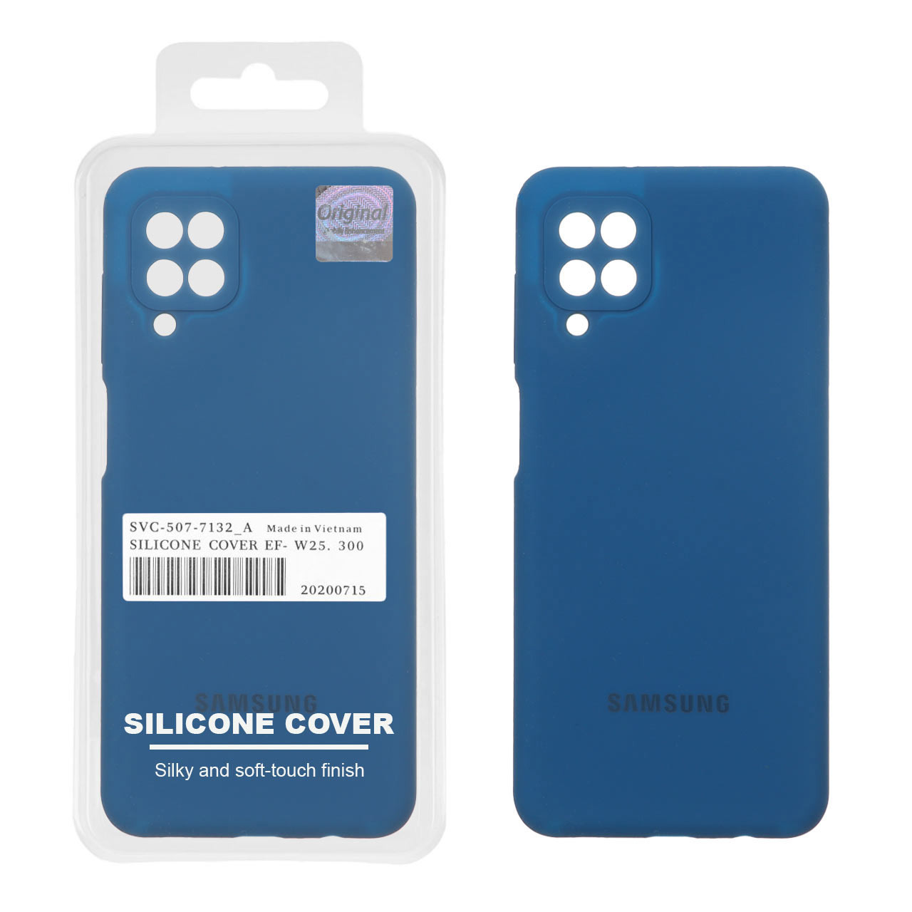 قاب سیلیکونی پاک کنی اورجینال Master Quality مدل Samsung Galaxy A12 / M12 / F12 - آبی کاربنی (پک دار)