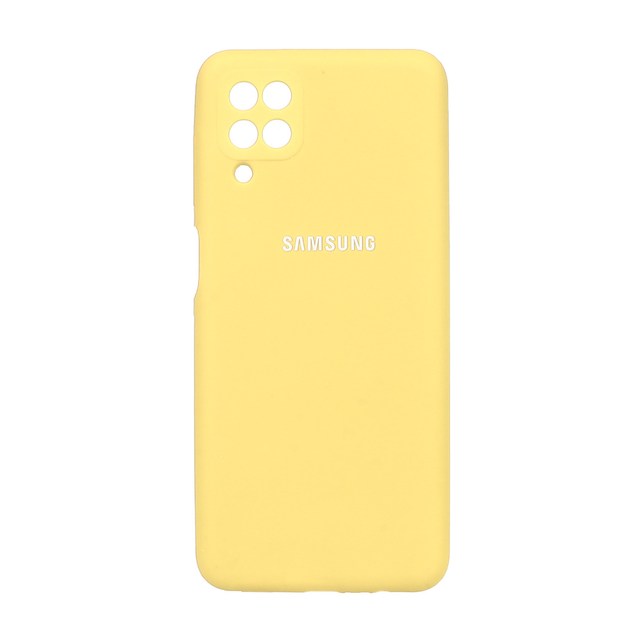 قاب سیلیکونی پاک کنی محافظ لنزدار Samsung A12 / M12 / F12 - لیمویی (پک اصلی)