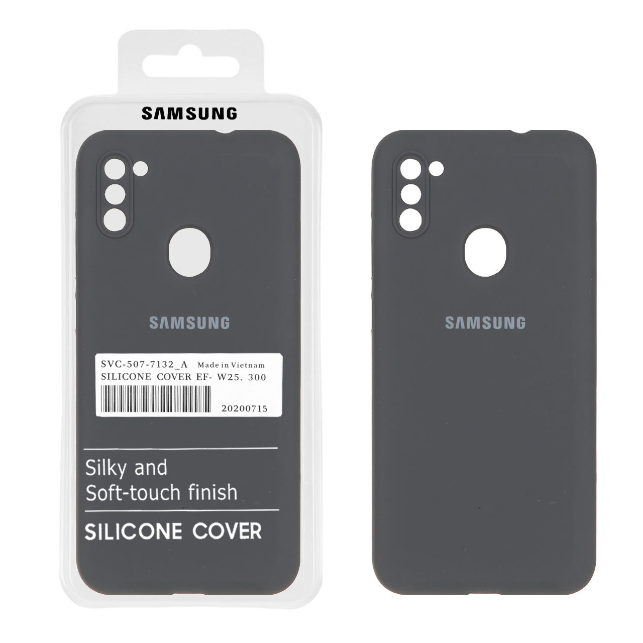 قاب سیلیکونی پاک کنی اورجینال درجه یک Samsung Galaxy A11 / M11 - خاکستری (پک دار)