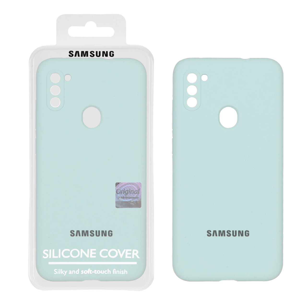 قاب سیلیکونی پاک کنی اورجینال Master Quality مدل Samsung Galaxy A11 / M11 - آبی کبریتی (پک دار)