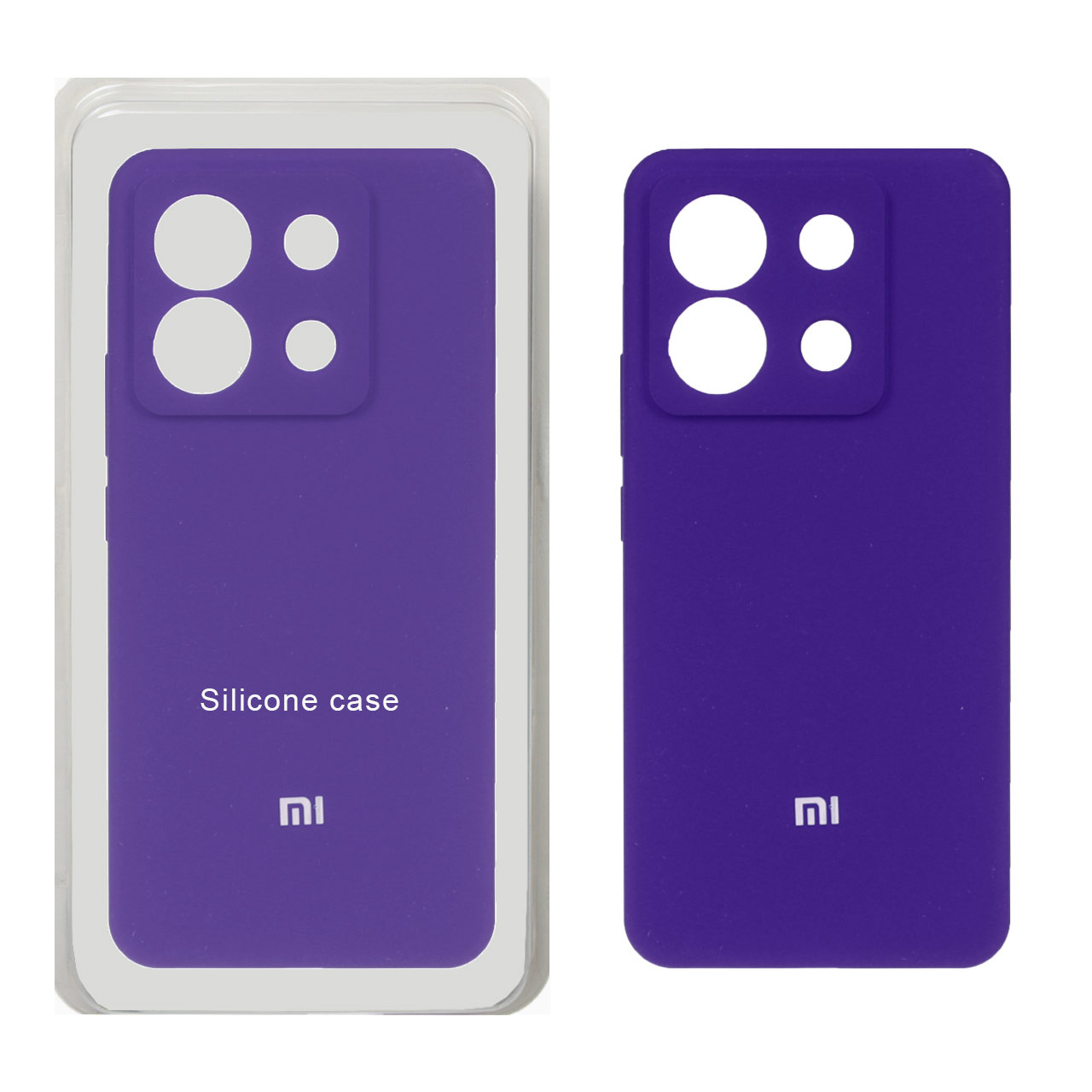 قاب سیلیکونی پاک کنی محافظ لنزدار اورجینال Xiaomi Redmi Note 13 Pro 5G / Poco X6 5G - بنفش تیره (پک اصلی)