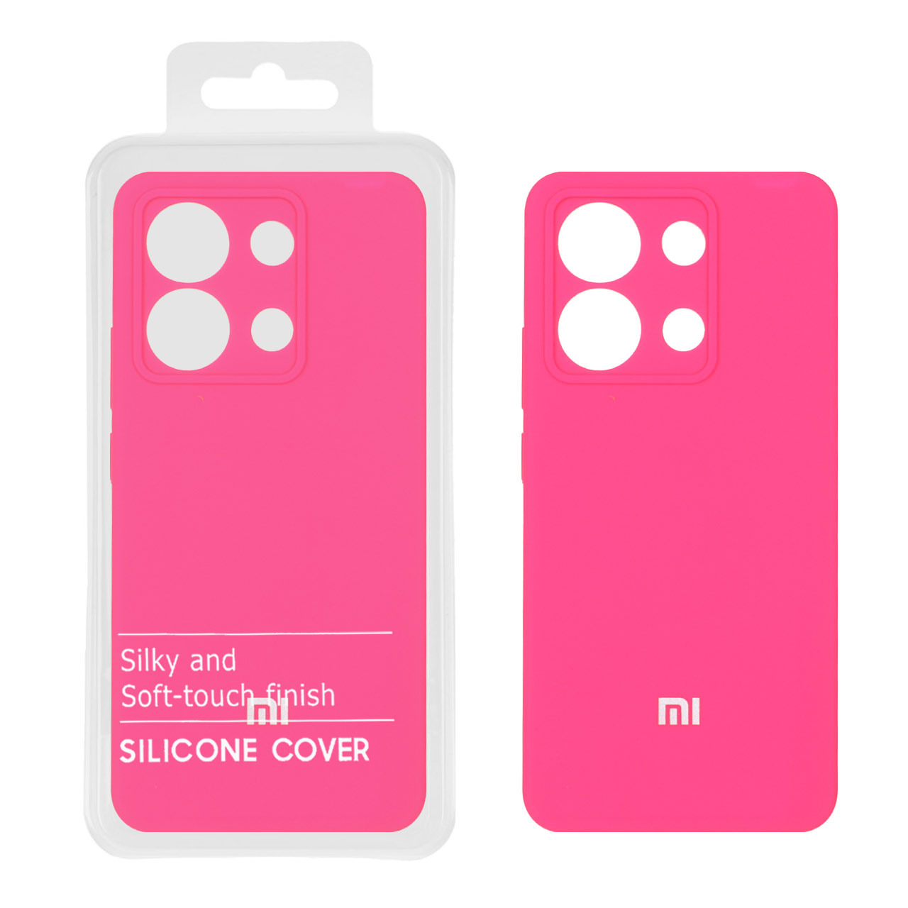 قاب سیلیکونی پاک کنی اورجینال درجه یک Xiaomi Redmi Note 13 4G - صورتی فانتزی (پک دار) - NTC