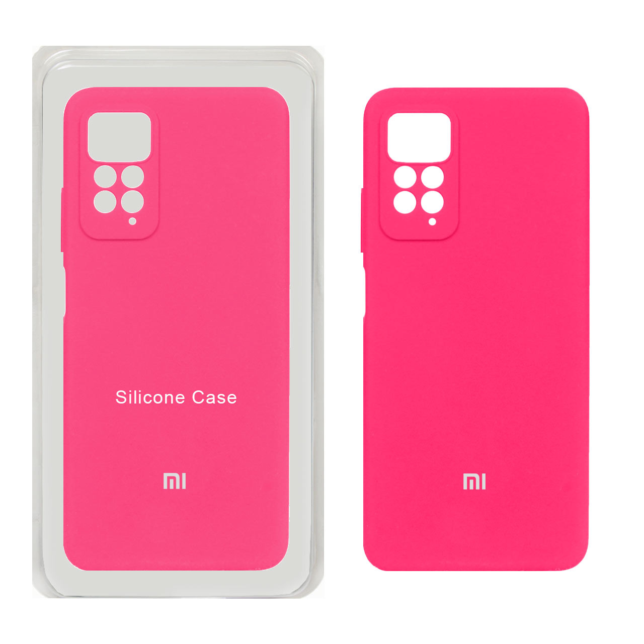 قاب سیلیکونی پاک کنی محافظ لنزدار اورجینال Xiaomi Redmi Note 12 Pro 4G / Redmi Note 11 Pro - صورتی فانتزی (پک اصلی)