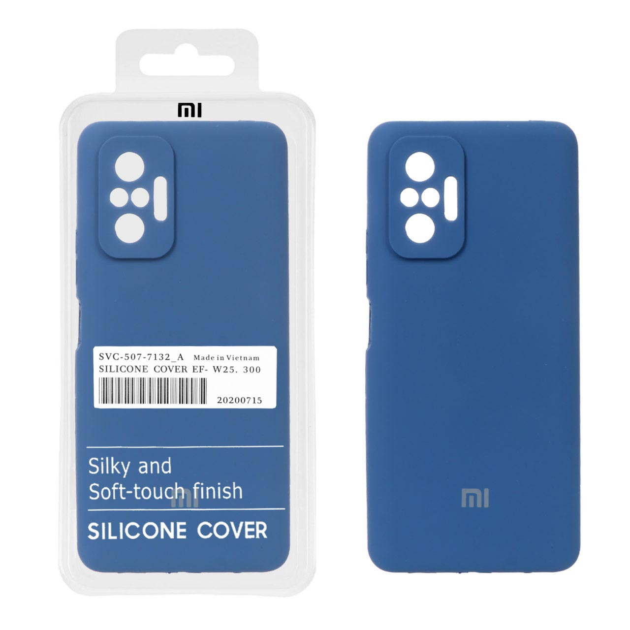 قاب سیلیکونی پاک کنی اورجینال درجه یک Xiaomi Redmi Note 10 Pro 4G / Redmi Note 10 Pro Max - سرمه ای (پک دار)