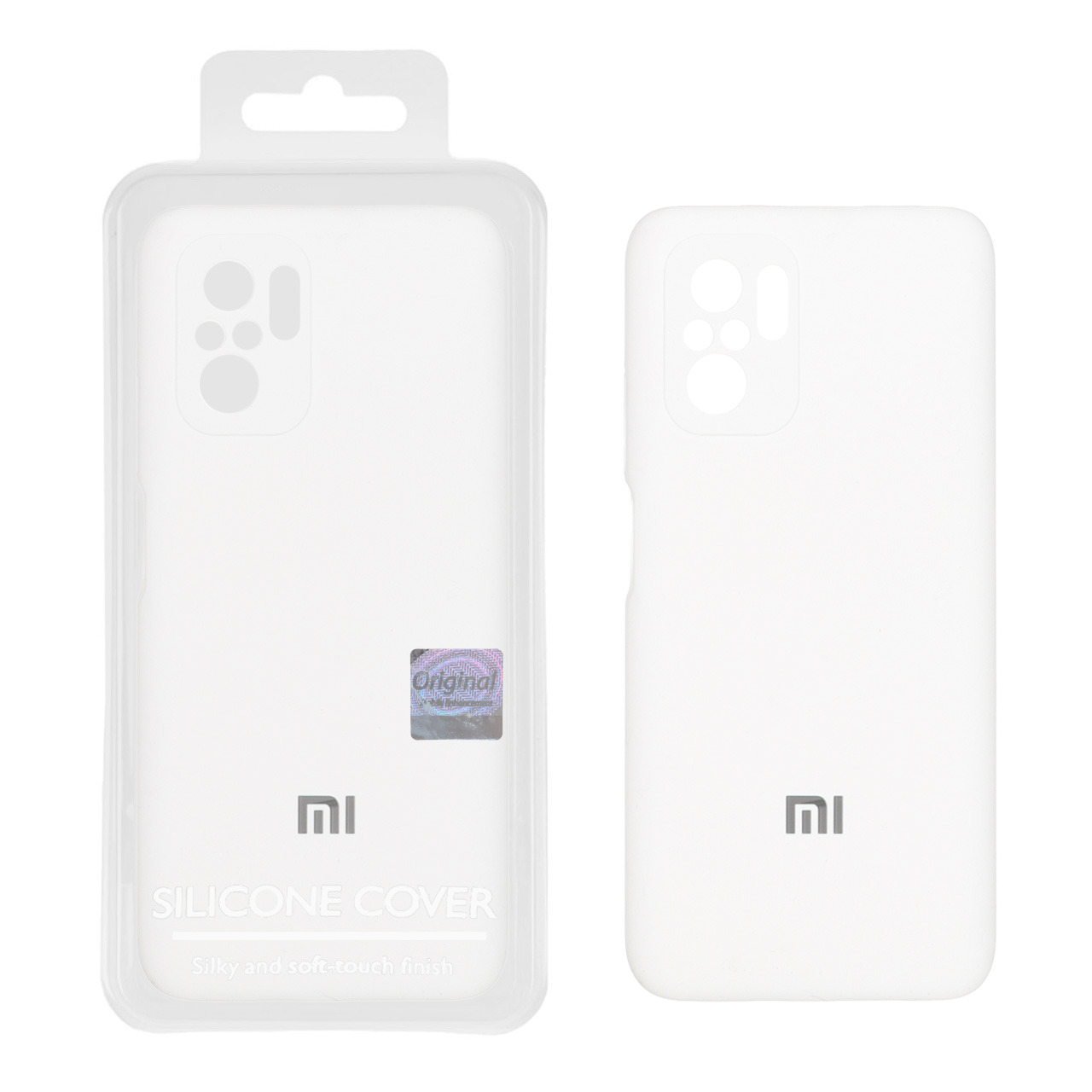 قاب سیلیکونی پاک کنی اورجینال Master Quality مدل Xiaomi Redmi Note 10 4G / Redmi Note 10S / Poco M5S - سفید (پک دار)