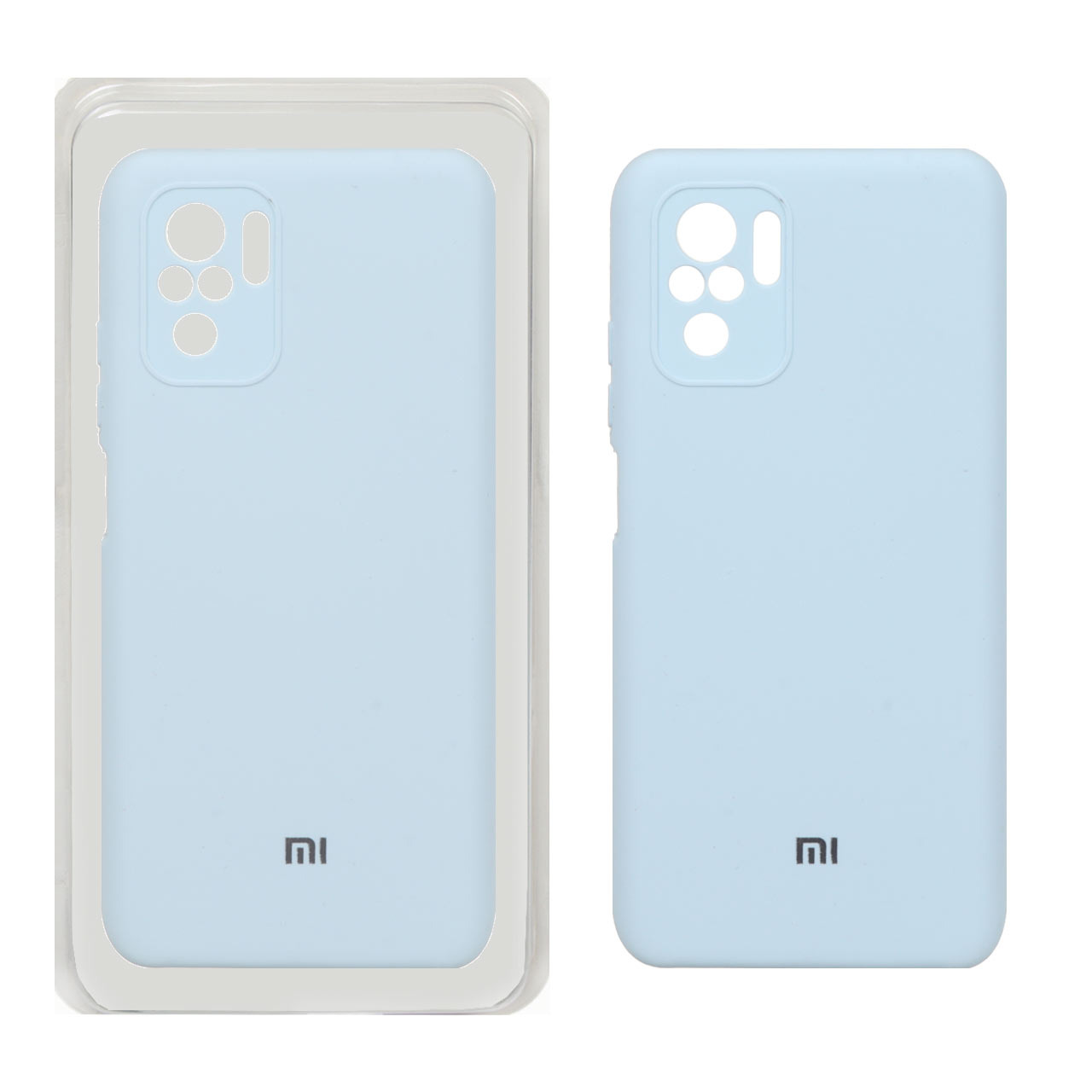 قاب سیلیکونی پاک کنی محافظ لنزدار اورجینال Xiaomi Redmi Note 10 4G / Redmi Note 10S / Poco M5S - آبی کبریتی (پک اصلی)