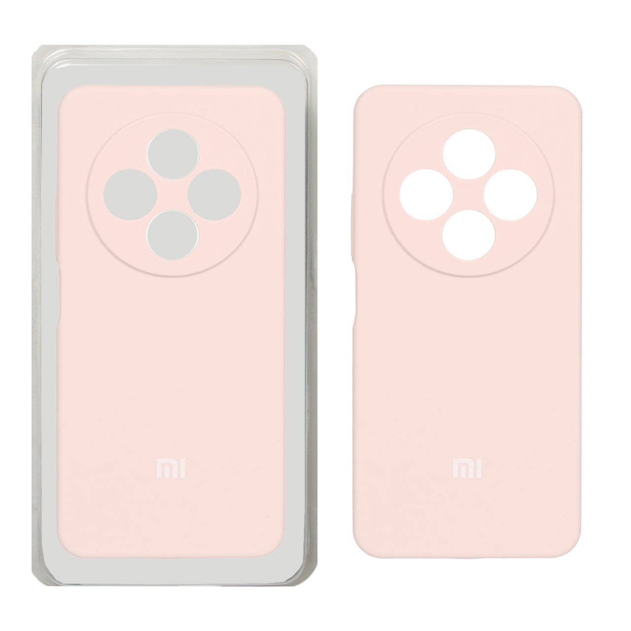 قاب سیلیکونی پاک کنی محافظ لنزدار اورجینال Xiaomi Redmi 14C / Redmi A4 / Poco C75 - صورتی چرک (پک اصلی)