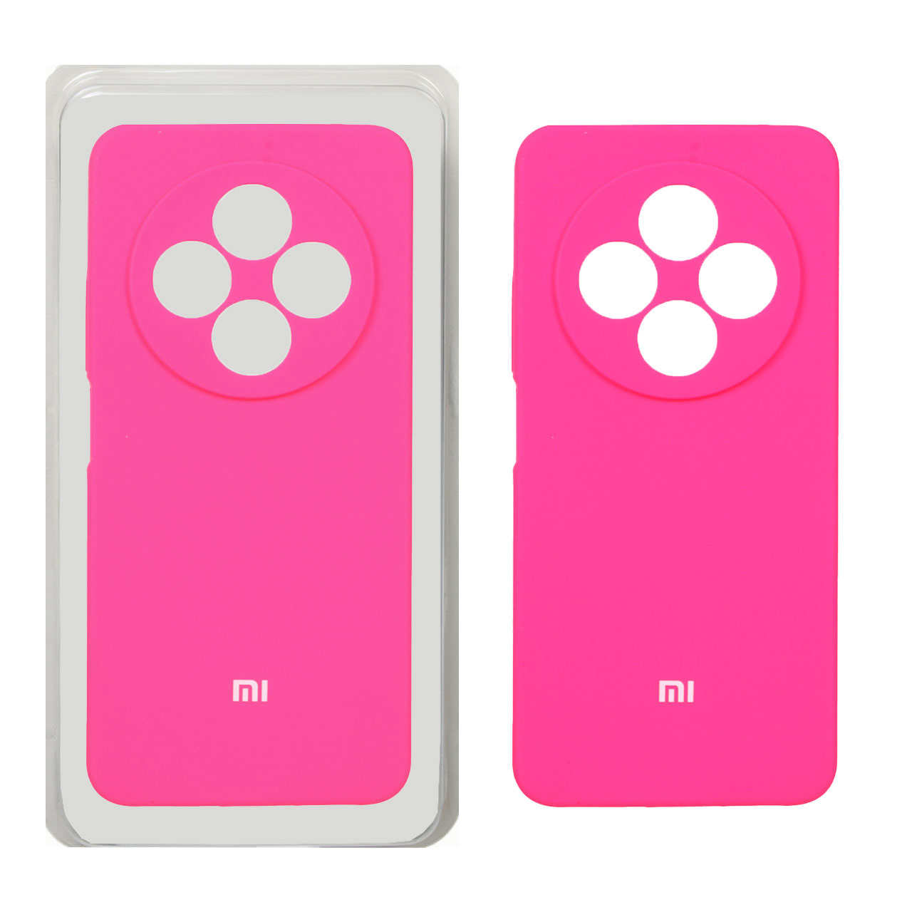 قاب سیلیکونی پاک کنی محافظ لنزدار اورجینال Xiaomi Redmi 14C / Redmi A4 / Poco C75 - صورتی فانتزی (پک اصلی)