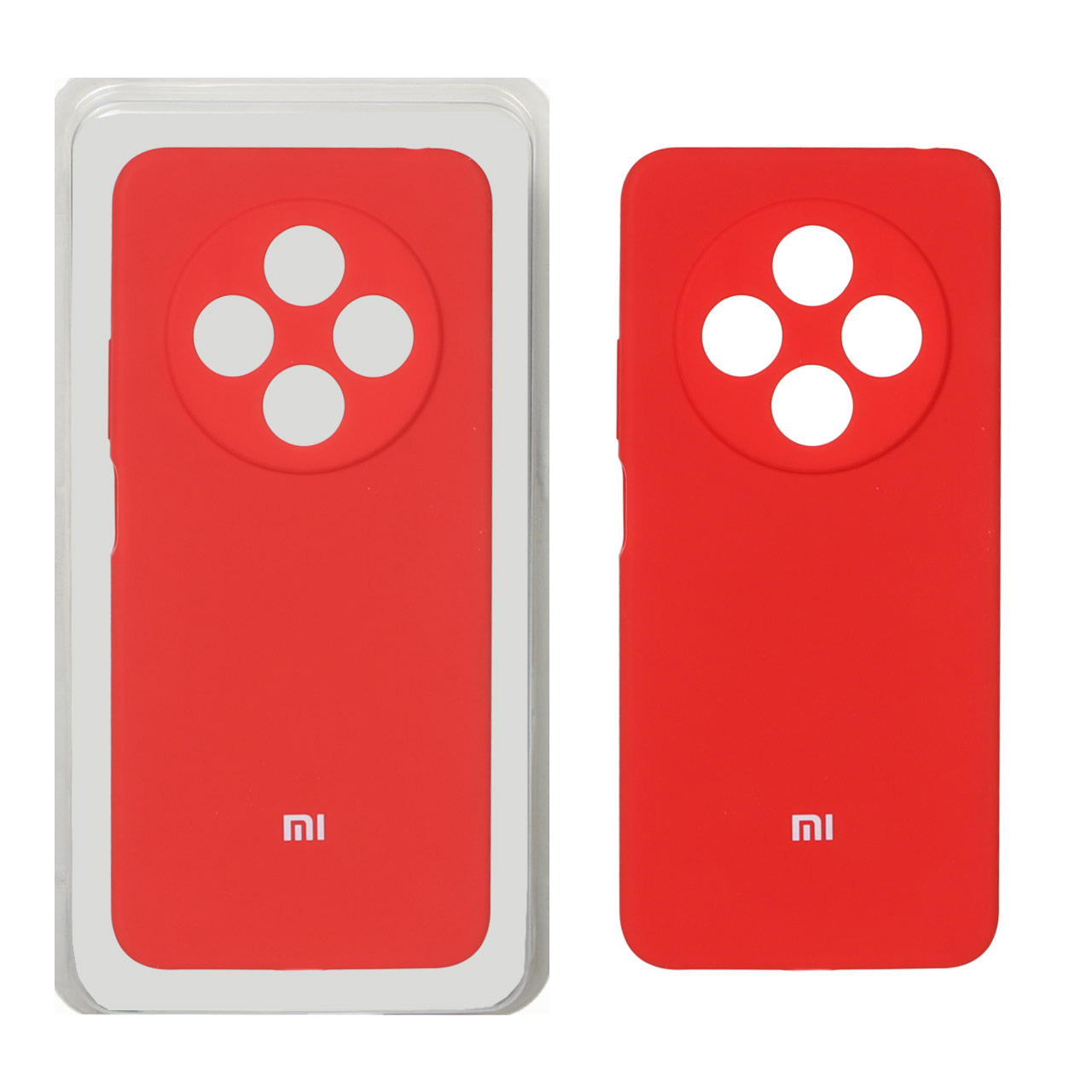 قاب سیلیکونی پاک کنی محافظ لنزدار اورجینال Xiaomi Redmi 14C / Redmi A4 / Poco C75 - قرمز(پک اصلی)