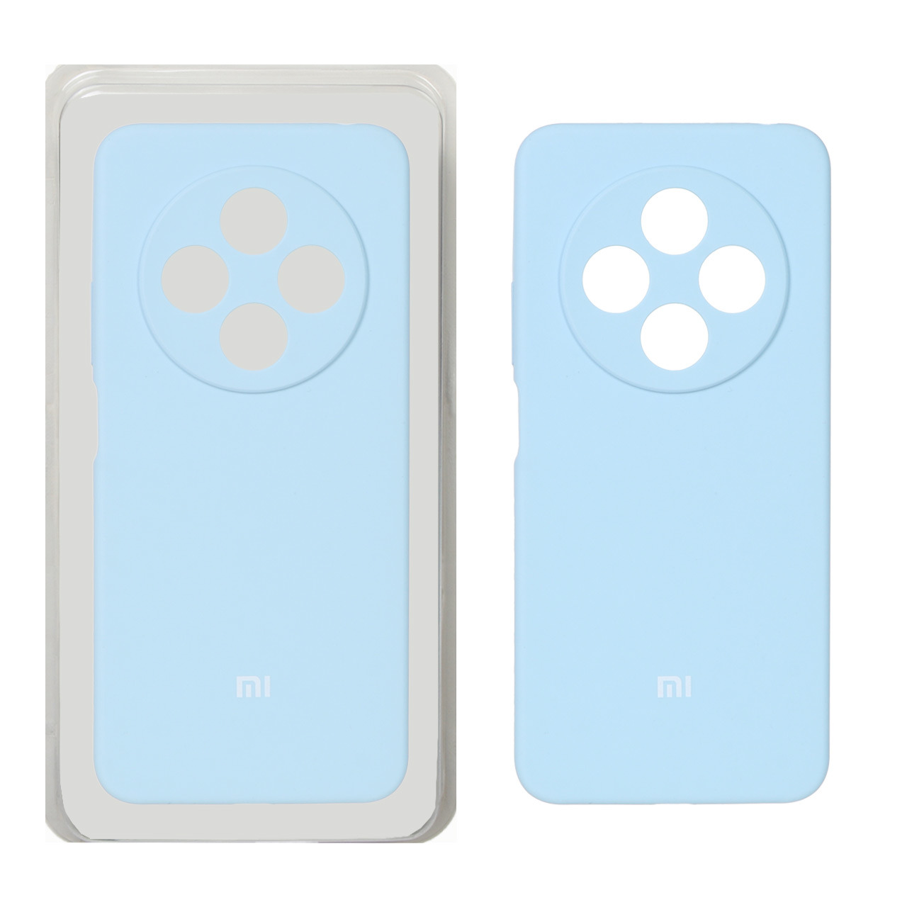 قاب سیلیکونی پاک کنی محافظ لنزدار اورجینال Xiaomi Redmi 14C / Redmi A4 / Poco C75 - آبی کبریتی (پک اصلی)