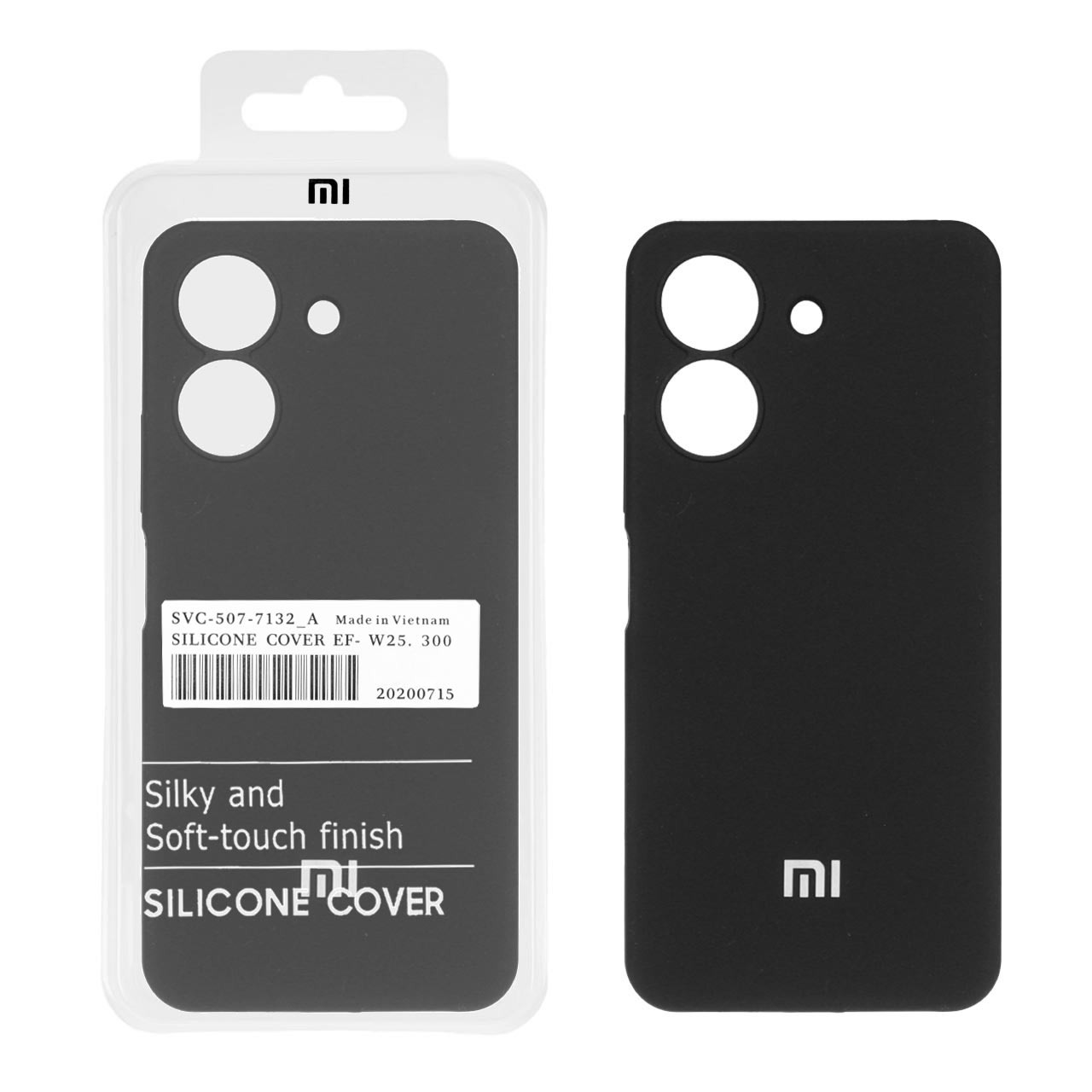 قاب سیلیکونی پاک کنی اورجینال درجه یک Xiaomi Redmi 13C / Poco C65 - مشکی (پک اصلی)