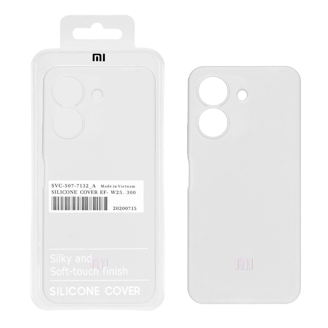 قاب سیلیکونی پاک کنی اورجینال درجه یک Xiaomi Redmi 13C / Poco C65 - سفید (پک اصلی)