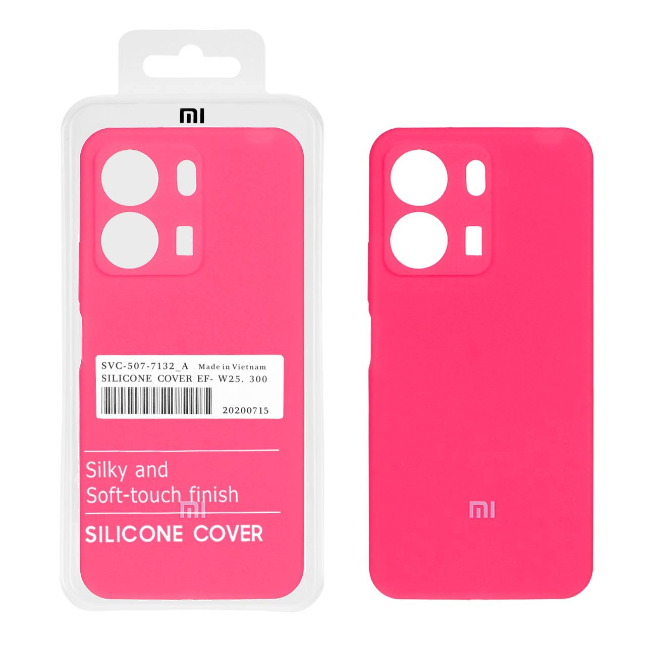 قاب سیلیکونی پاک کنی اورجینال درجه یک Xiaomi Redmi 13C / Poco C65 - صورتی فانتزی (پک اصلی)