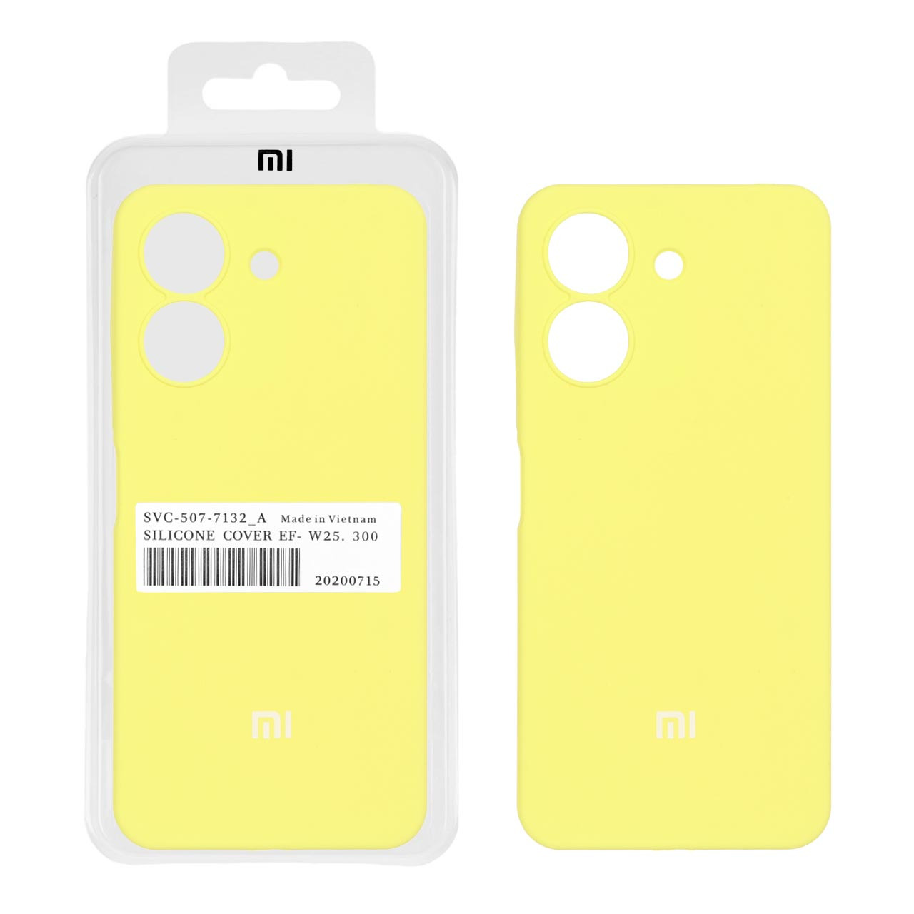 قاب سیلیکونی پاک کنی اورجینال درجه یک Xiaomi Redmi 13C / Poco C65 - لیمویی (پک دار)