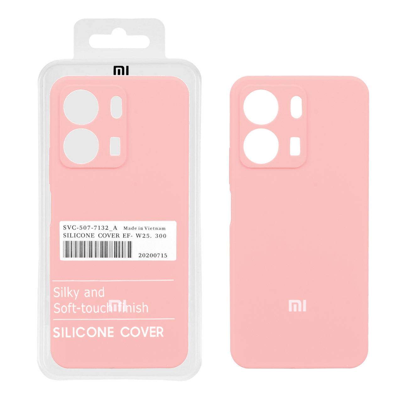قاب سیلیکونی پاک کنی اورجینال درجه یک Xiaomi Redmi 13C / Poco C65 - صورتی پاستیلی (پک دار)