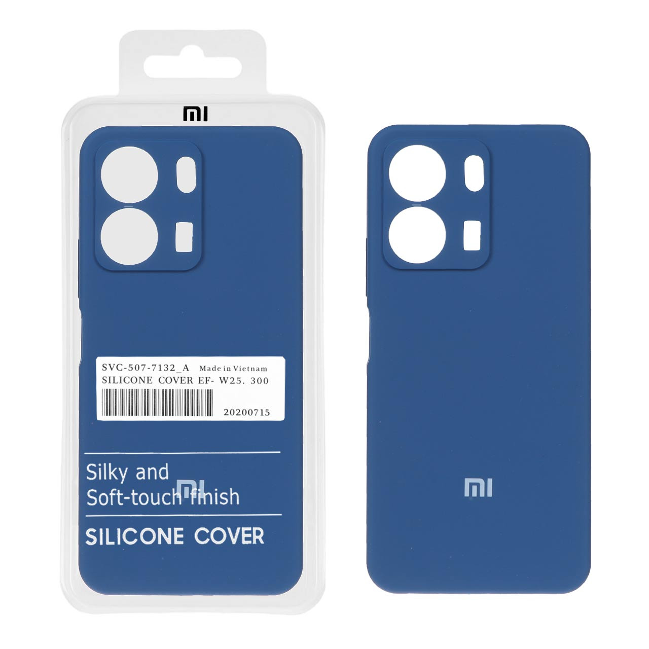 قاب سیلیکونی پاک کنی اورجینال درجه یک Xiaomi Redmi 13C / Poco C65 - آبی تیره (پک دار)
