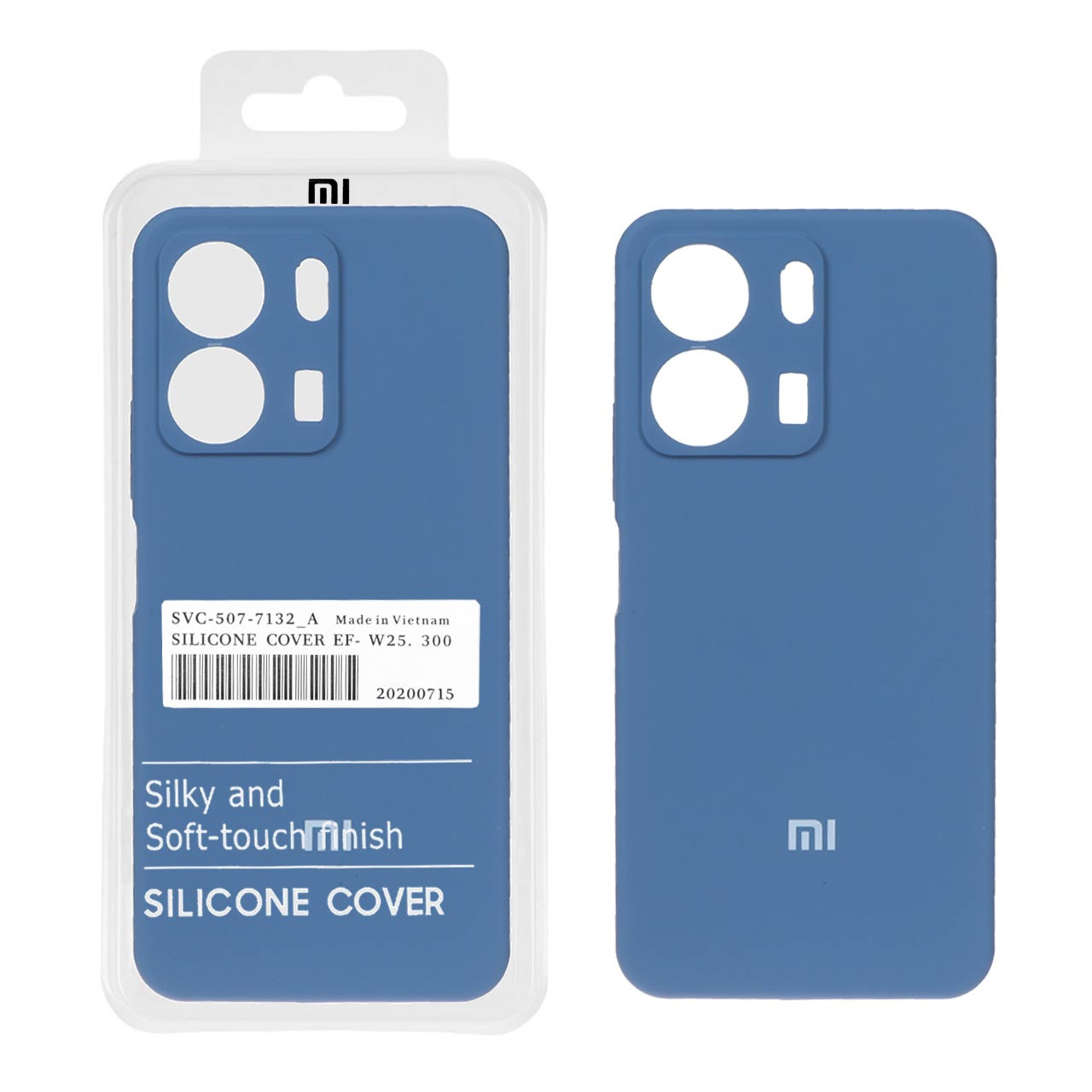 قاب سیلیکونی پاک کنی اورجینال درجه یک Xiaomi Redmi 13C / Poco C65 - آبی (پک دار)