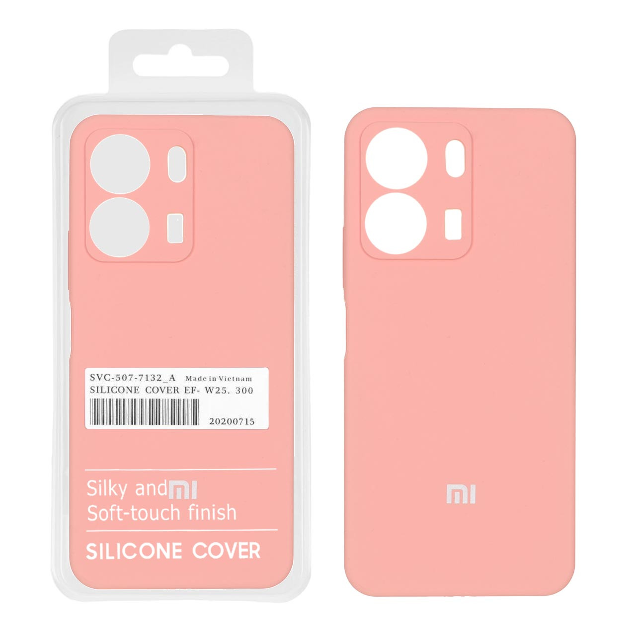 قاب سیلیکونی پاک کنی اورجینال درجه یک Xiaomi Redmi 13C / Poco C65 - گلبهی (پک دار)