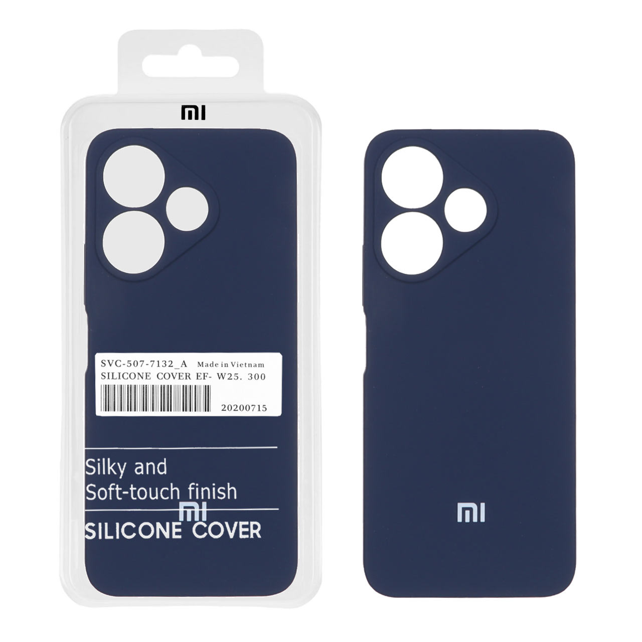 قاب سیلیکونی پاک کنی اورجینال درجه یک Xiaomi Redmi 13X / Redmi 13 4G / Poco M6 4G - سرمه ای (پک دار)