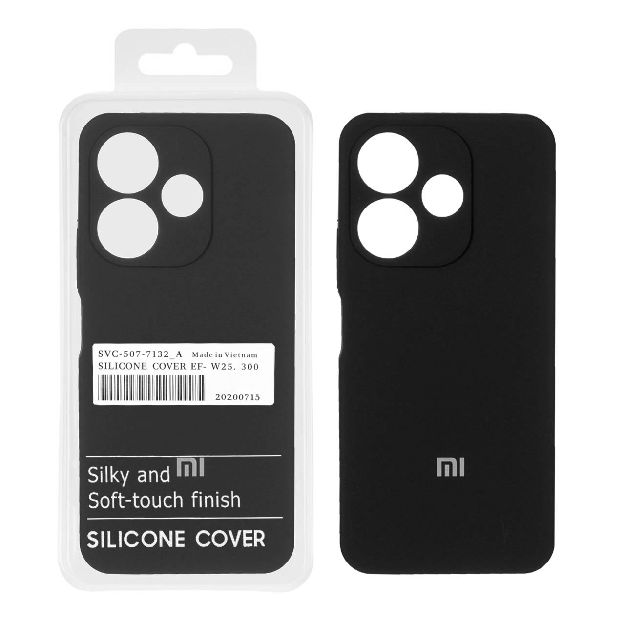 قاب سیلیکونی پاک کنی اورجینال درجه یک Xiaomi Redmi 13X / Redmi 13 4G / Poco M6 4G - مشکی (پک دار)