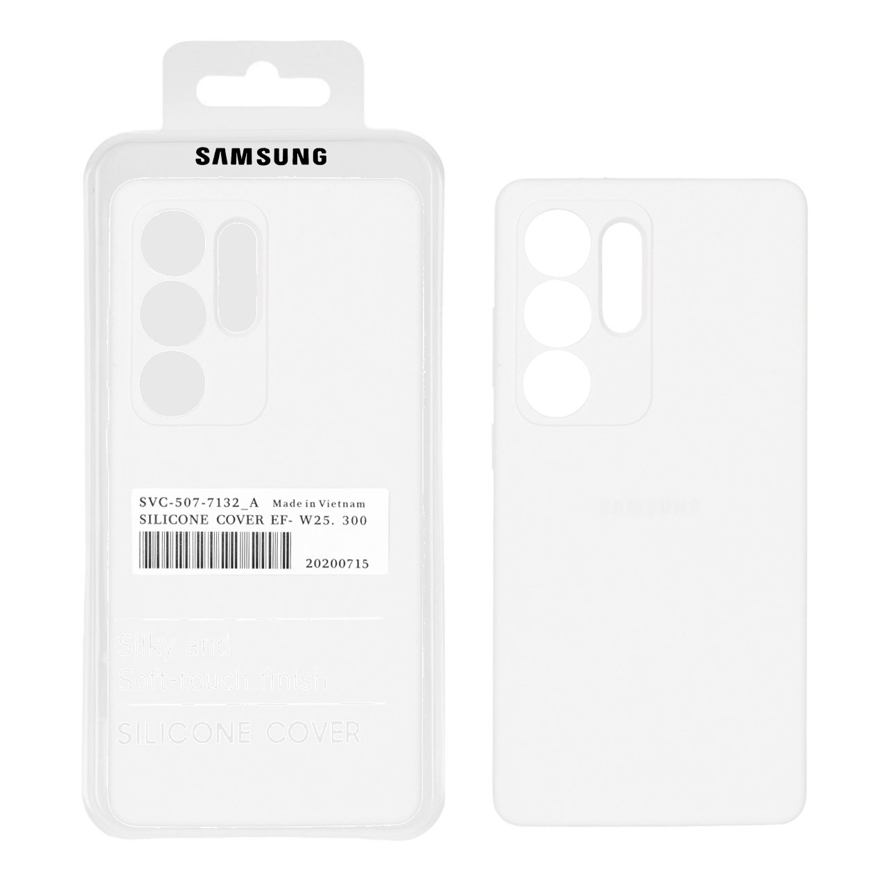 قاب سیلیکونی پاک کنی اورجینال درجه یک Samsung Galaxy S25 Ultra - سفید (پک دار)