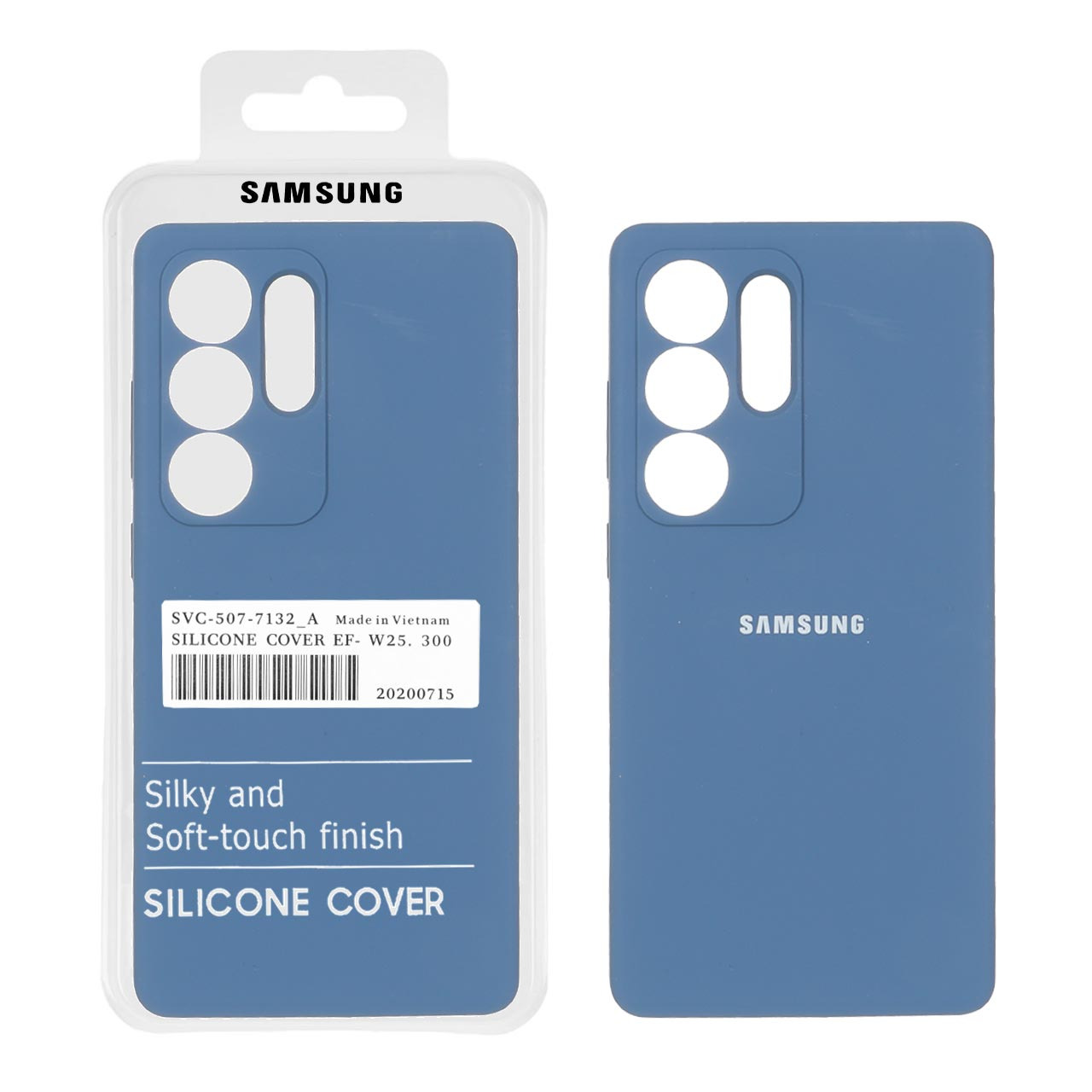 قاب سیلیکونی پاک کنی اورجینال درجه یک Samsung Galaxy S25 Ultra - آبی تیره (پک دار)