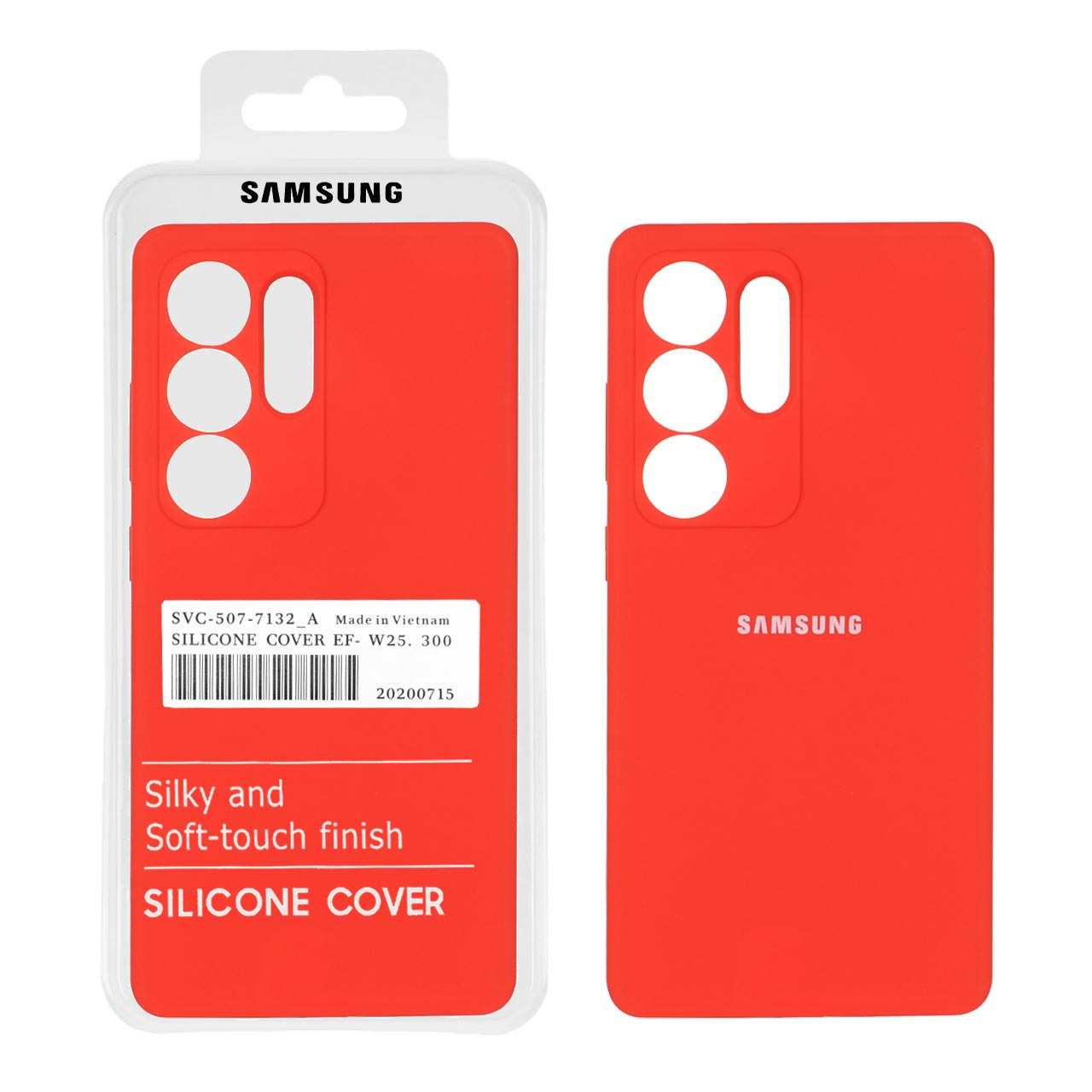 قاب سیلیکونی پاک کنی اورجینال درجه یک Samsung Galaxy S25 Ultra - قرمز (پک دار)