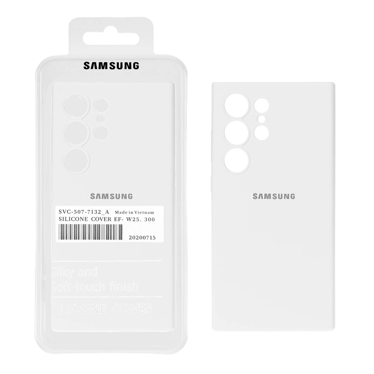 قاب سیلیکونی پاک کنی اورجینال درجه یک Samsung Galaxy S24 Ultra - سفید (پک دار)