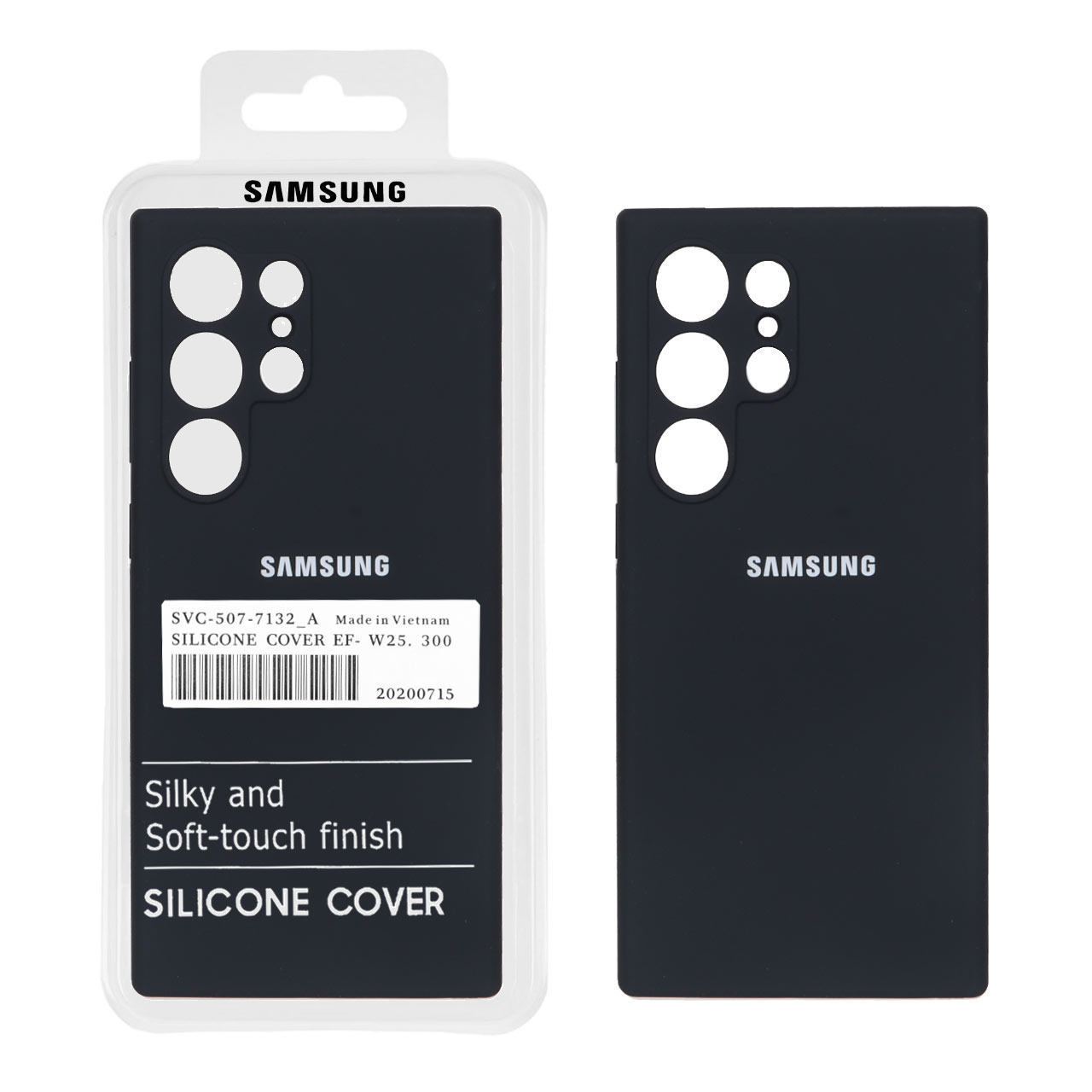 قاب سیلیکونی پاک کنی اورجینال درجه یک Samsung Galaxy S23 Ultra - مشکی (پک دار)