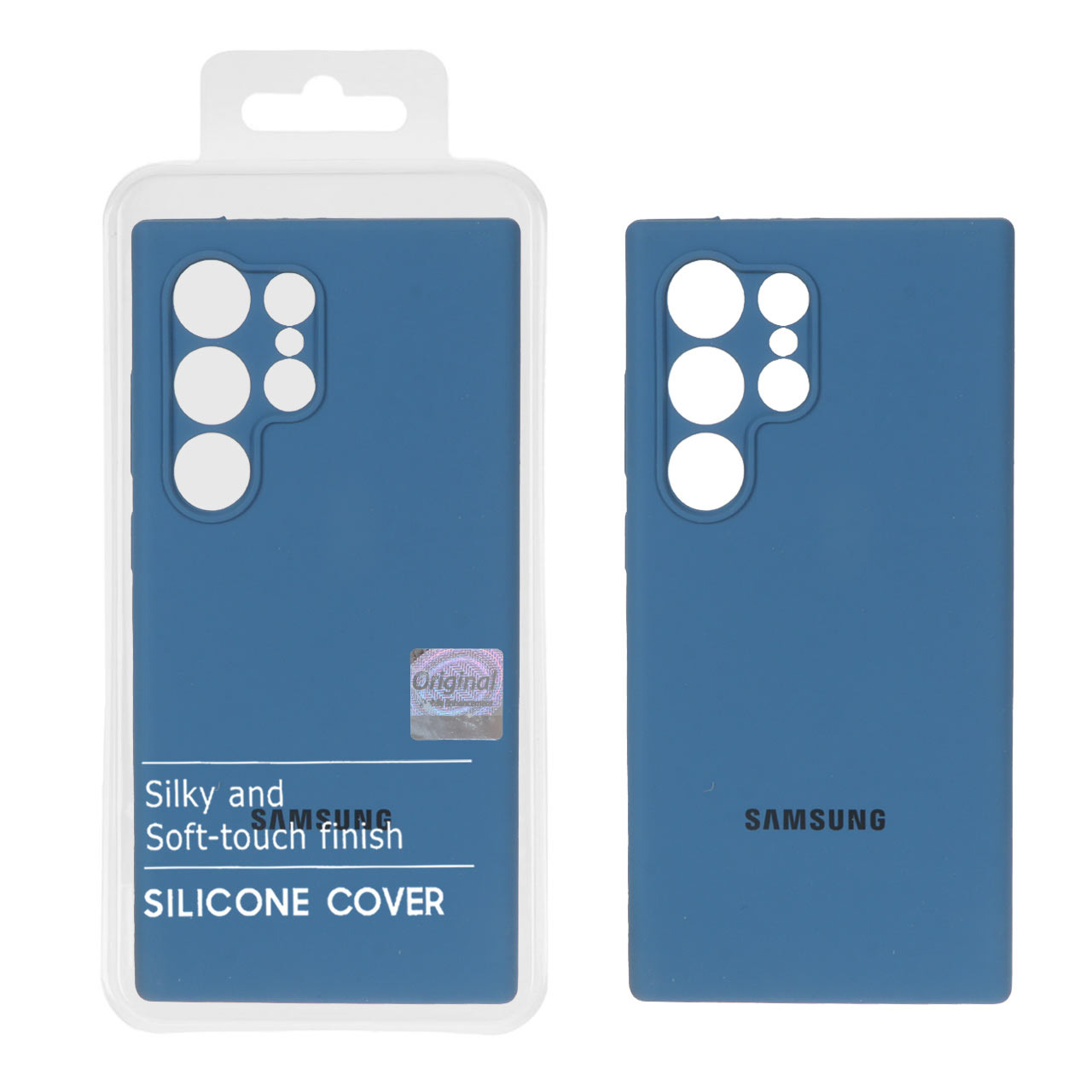 قاب سیلیکونی پاک کنی اورجینال درجه یک Samsung Galaxy S23 Ultra - آبی تیره (پک دار)