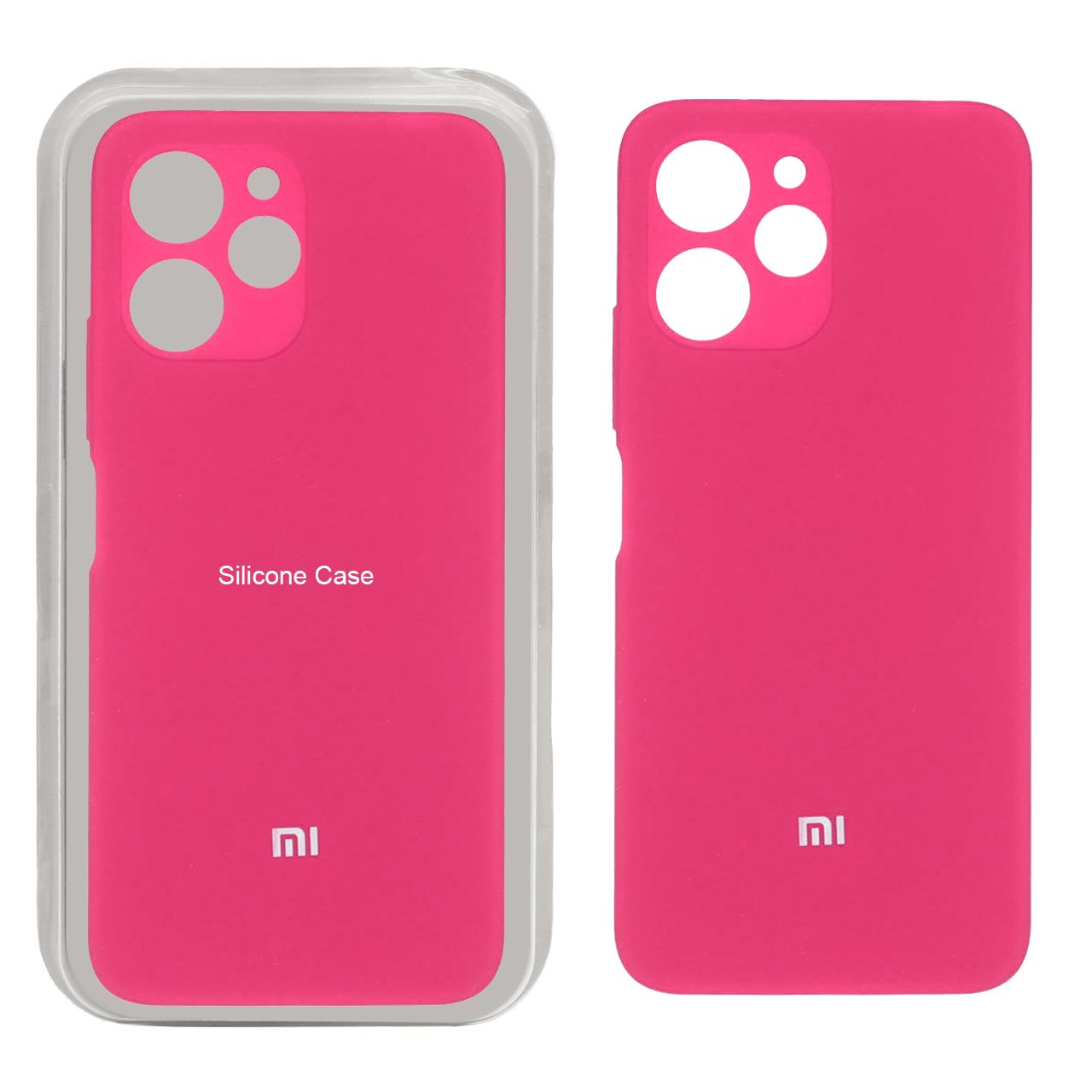 قاب سیلیکونی پاک کنی محافظ لنزدار اورجینال Xiaomi Redmi 12 / Poco M6 Pro 5G - صورتی فانتزی (پک اصلی)