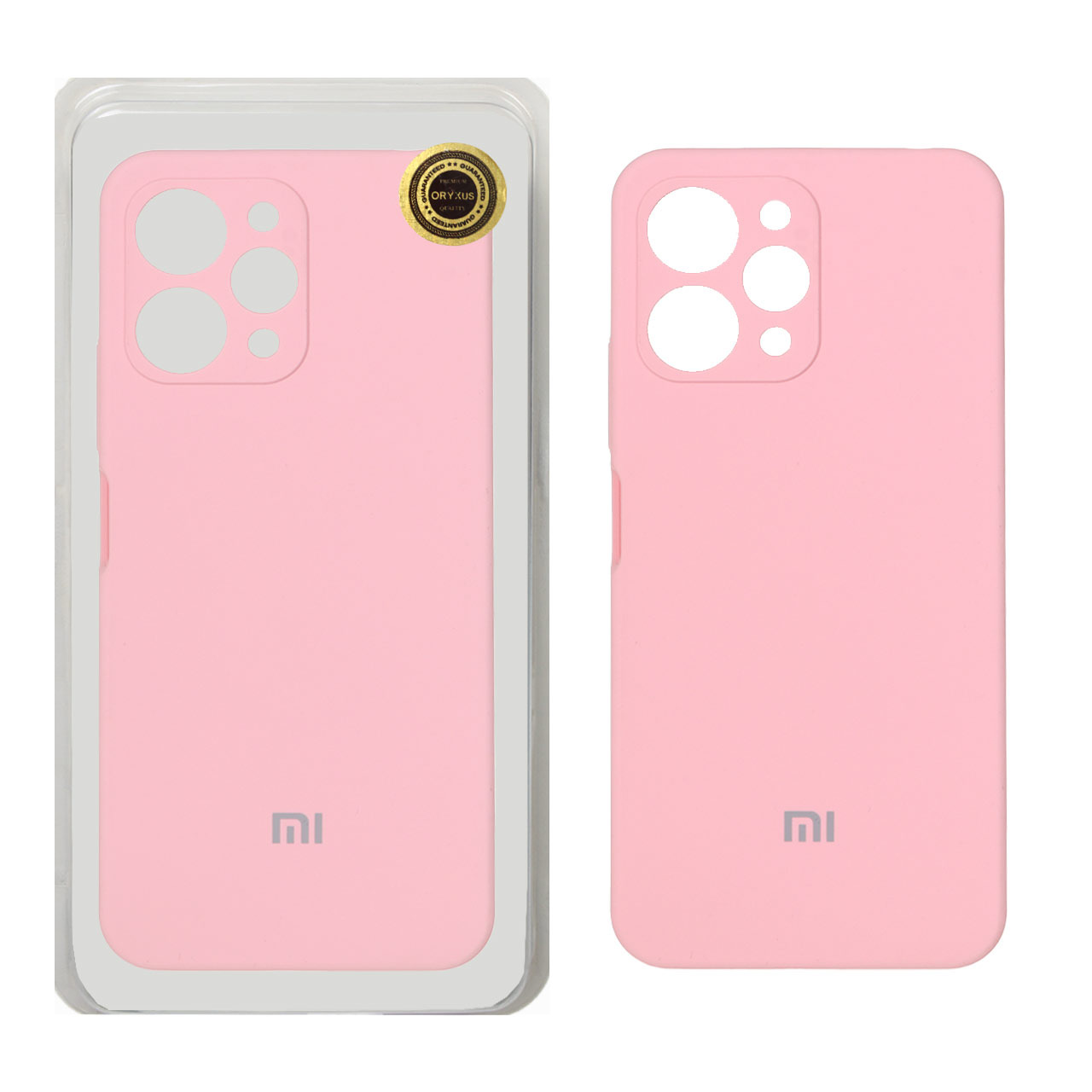 قاب سیلیکونی پاک کنی محافظ لنزدار اورجینال Xiaomi Redmi 12 / Poco M6 Pro 5G - صورتی (پک اصلی)