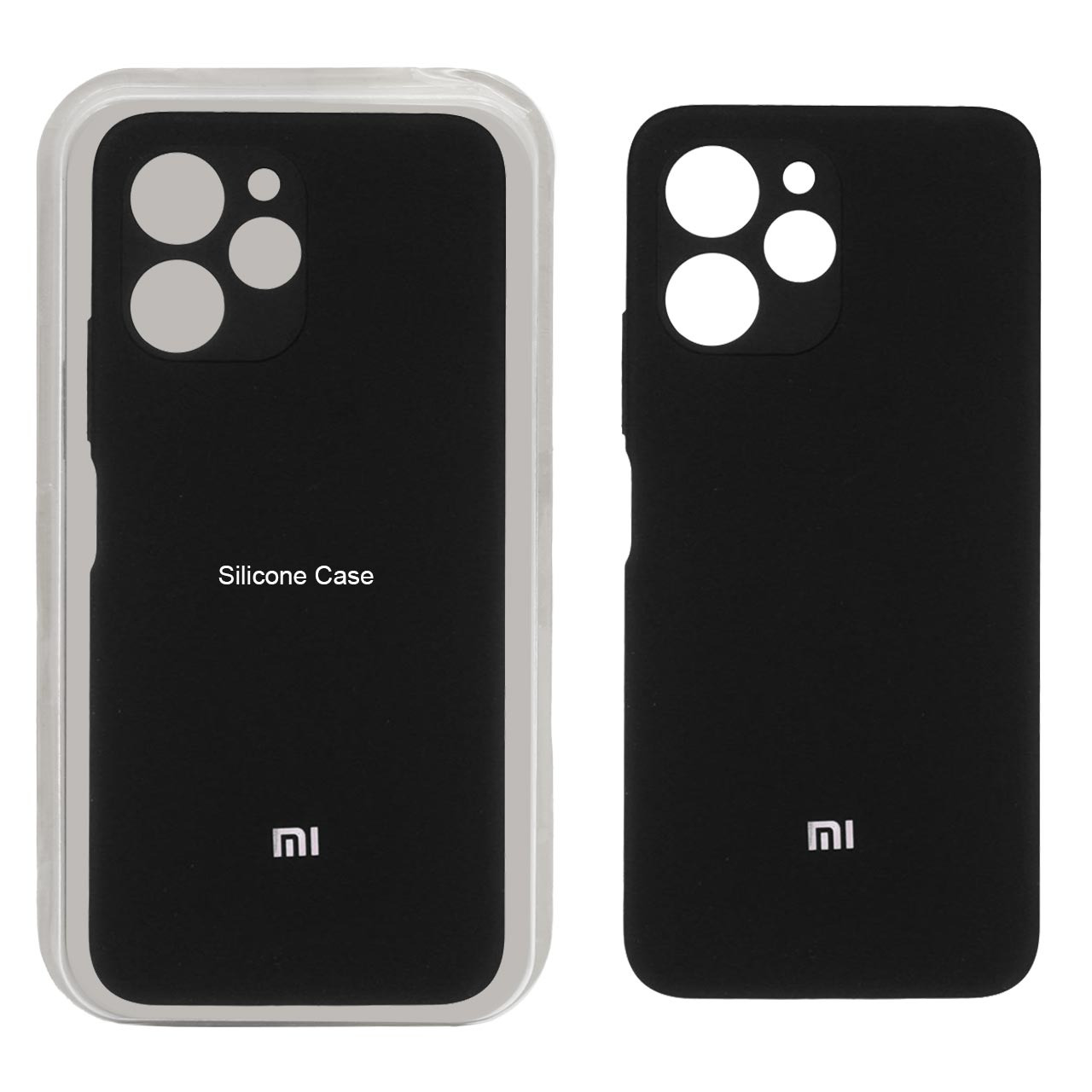 قاب سیلیکونی پاک کنی محافظ لنزدار اورجینال Xiaomi Redmi 12 / Poco M6 Pro 5G - مشکی (پک اصلی)