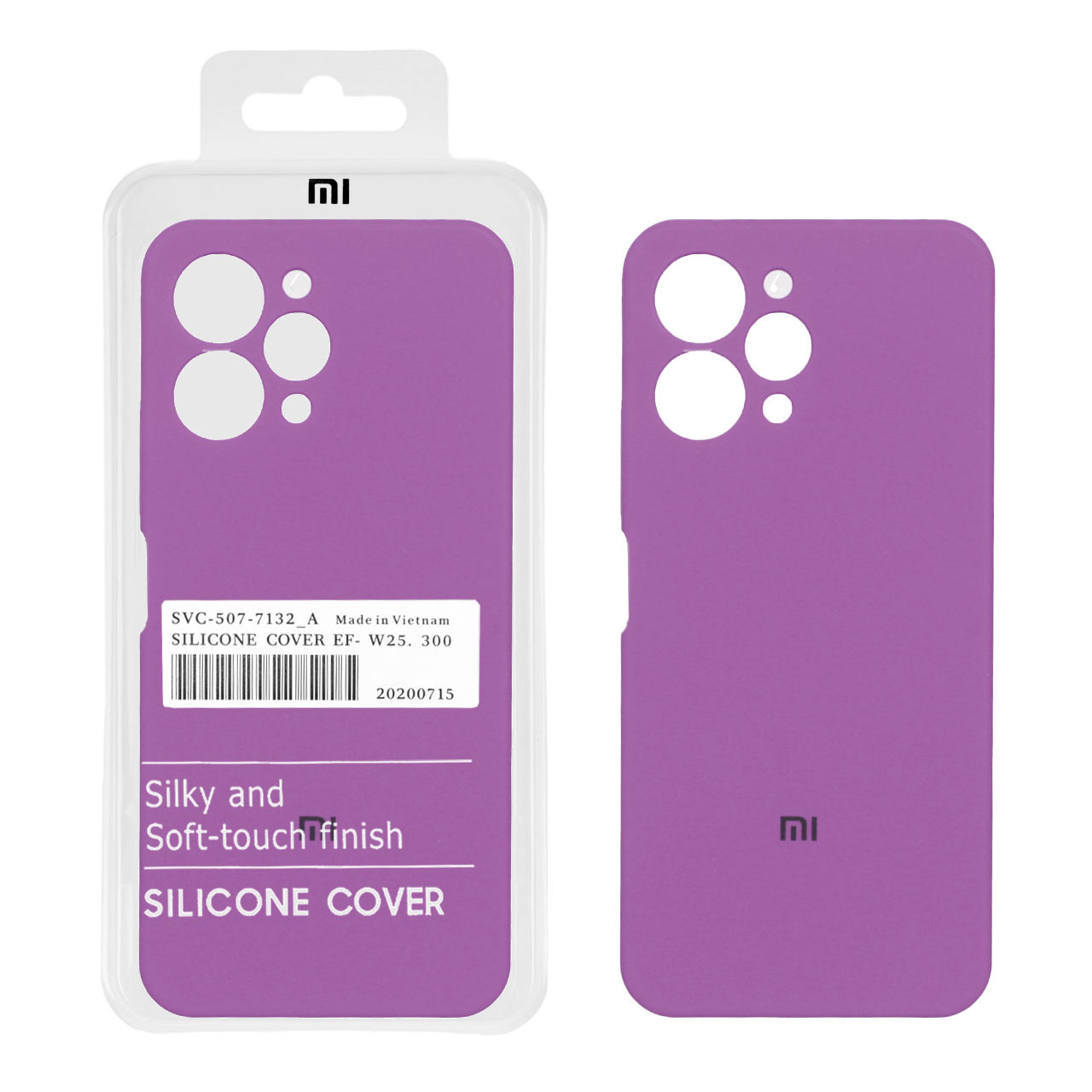 قاب سیلیکونی پاک کنی محافظ لنزدار اورجینال Xiaomi Redmi 12 / Poco M6 Pro 5G - ارغوانی (پک اصلی)