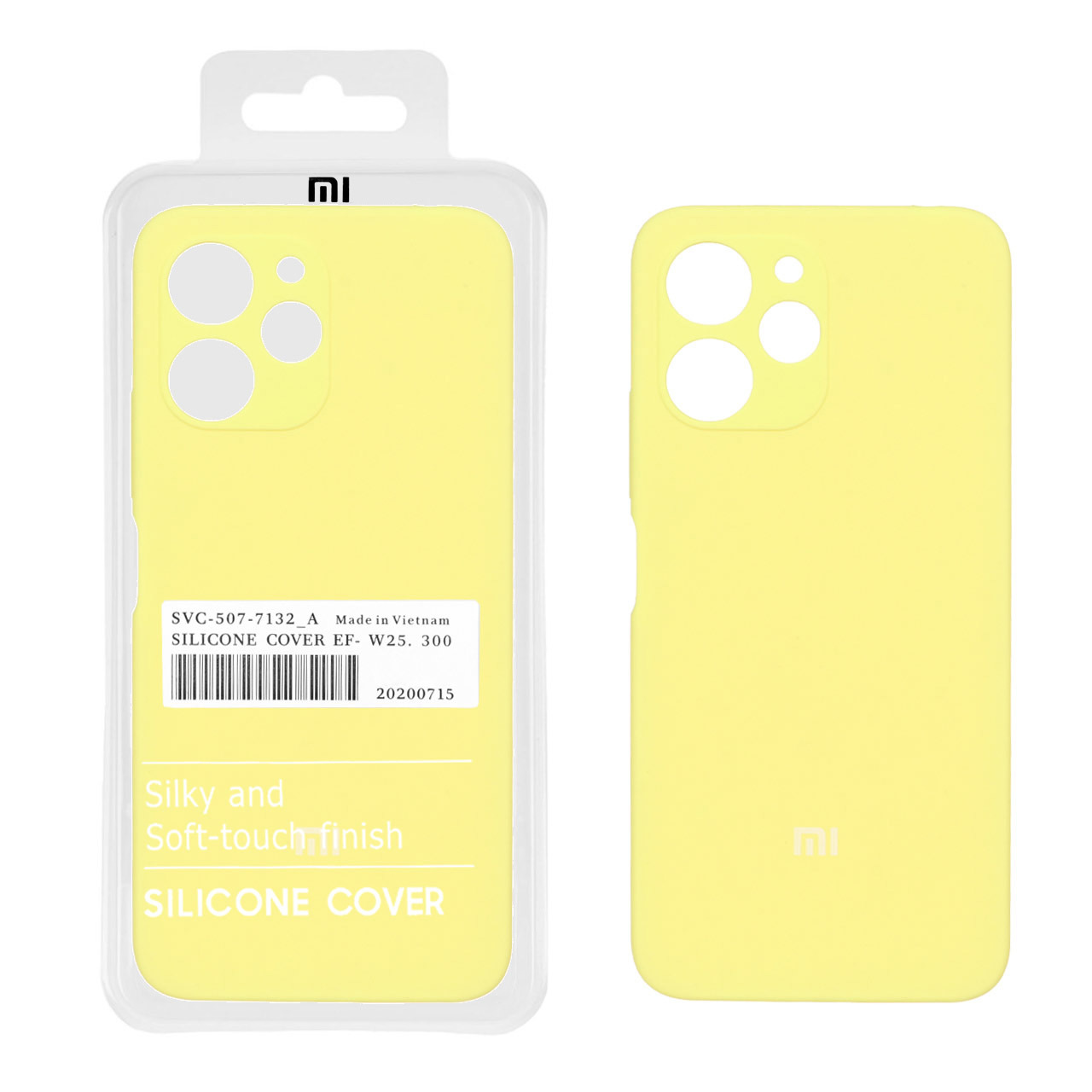 قاب سیلیکونی پاک کنی محافظ لنزدار اورجینال Xiaomi Redmi 12 / Poco M6 Pro 5G - لیمویی (پک اصلی)