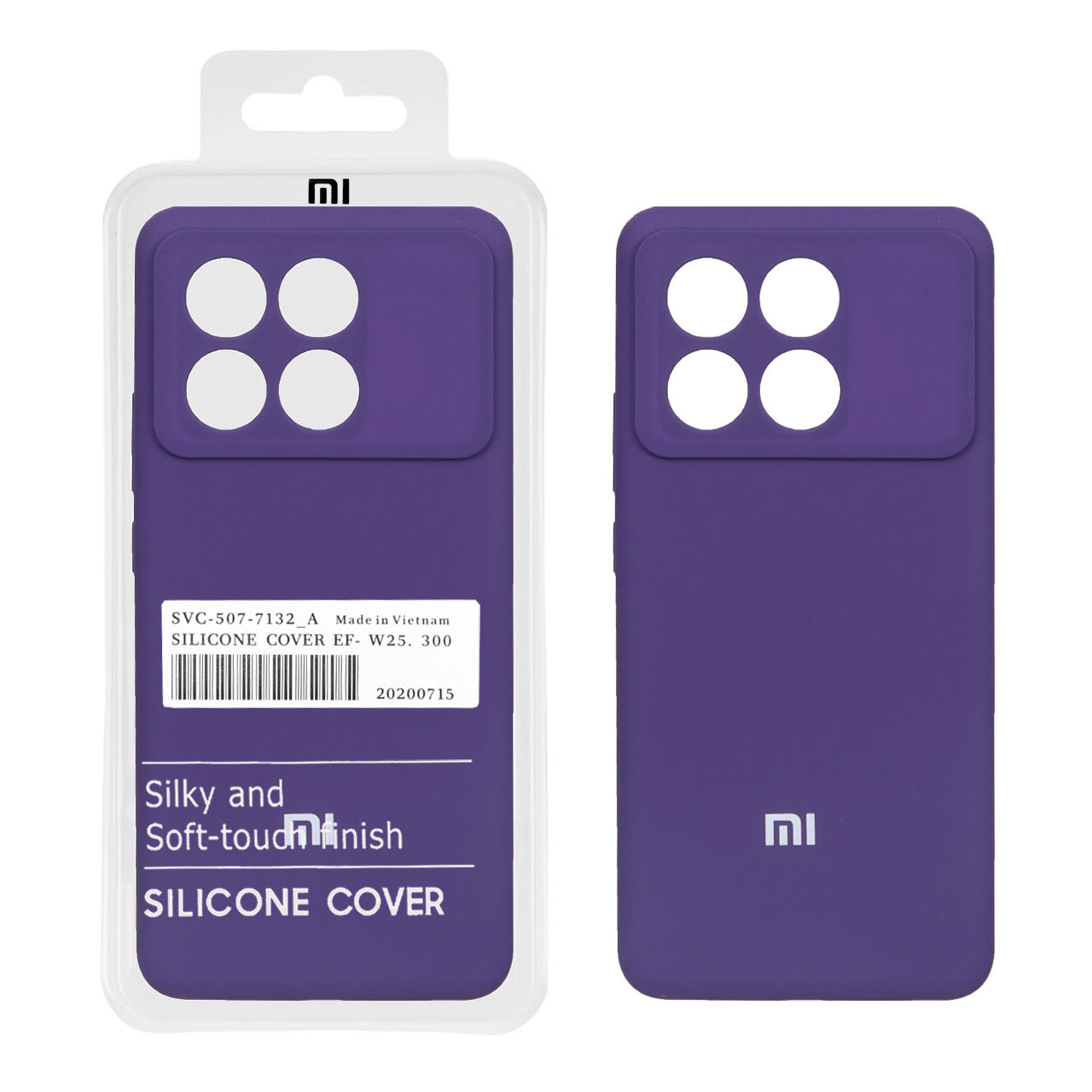 قاب سیلیکونی پاک کنی اورجینال درجه یک Xiaomi Poco X6 Pro 5G / Redmi K70E - بنفش (پک دار)