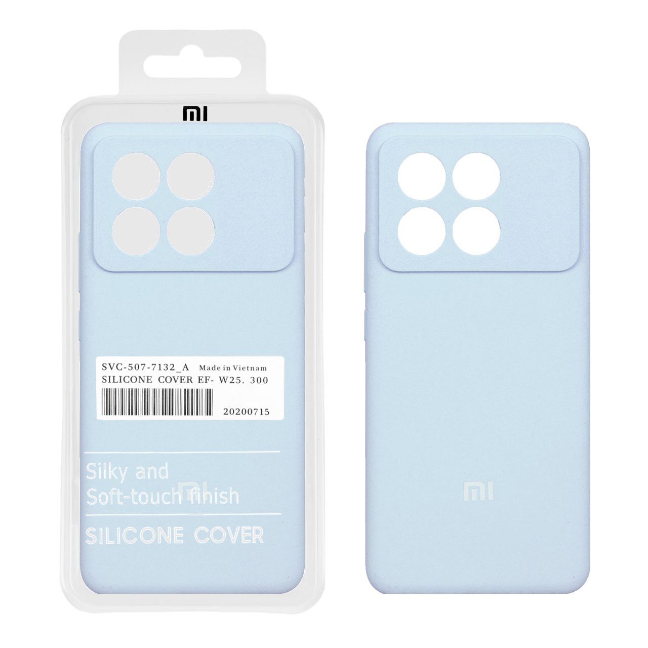 قاب سیلیکونی پاک کنی اورجینال درجه یک Xiaomi Poco X6 Pro 5G / Redmi K70E - آبی کبریتی (پک دار)