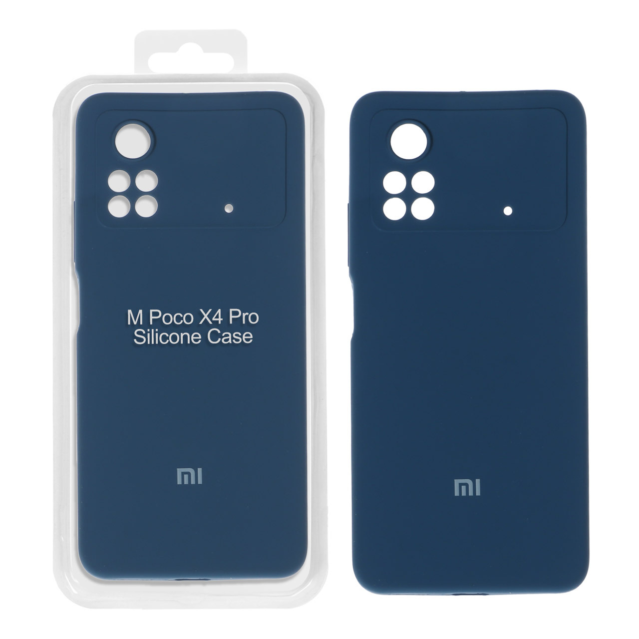 قاب سیلیکونی پاک کنی محافظ لنزدار Xiaomi Poco X4 Pro - سرمه ای (پک دار)