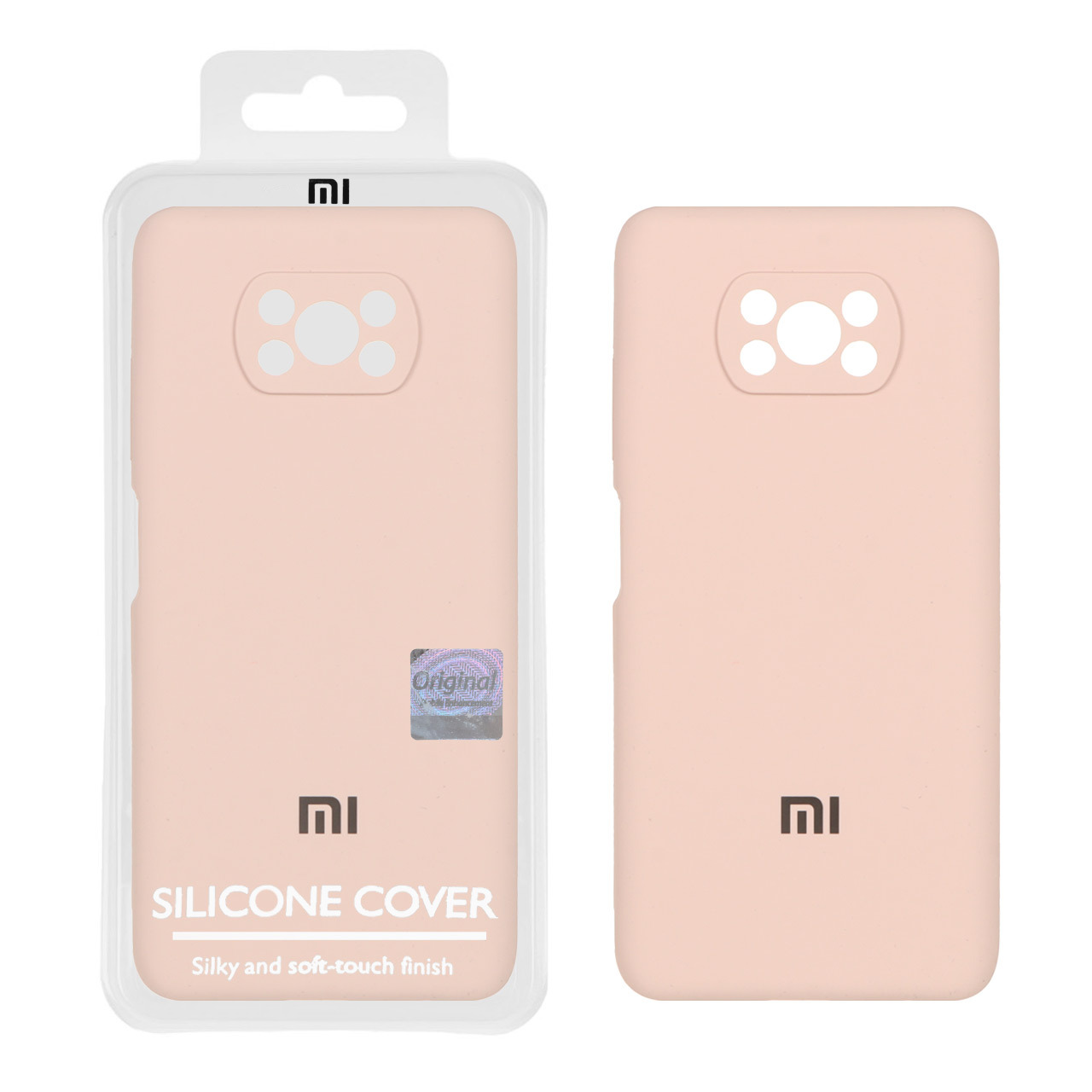 قاب سیلیکونی پاک کنی اورجینال Master Quality مدل Xiaomi Poco X3 / Poco X3 Pro / Poco X3 NFC - کرم نارنجی (پک دار)